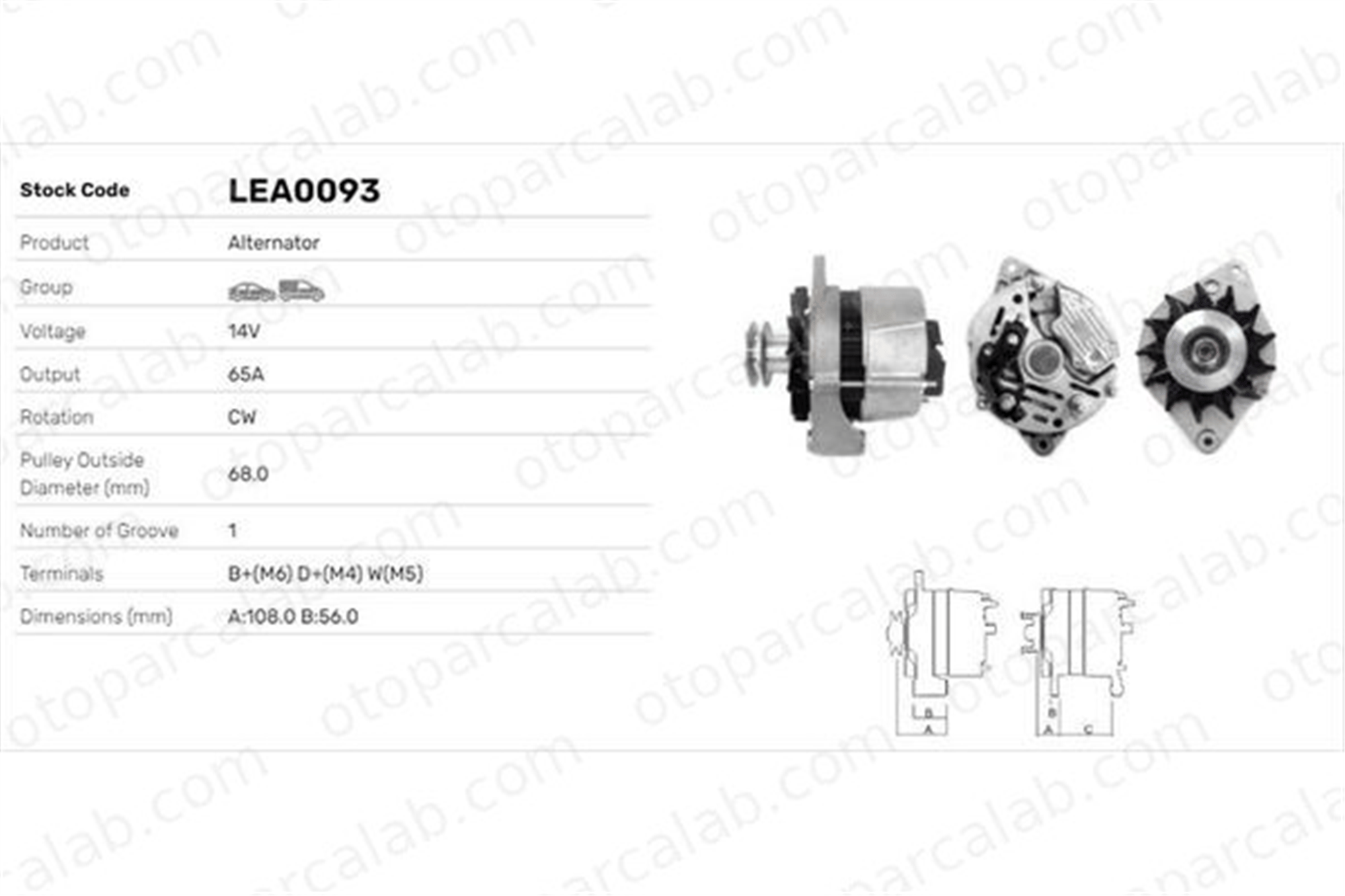 LUCAS ELEKTRIK LEA0093 Alternatör VW POLO Coupe POLO CLASSIC LEA0093 36903017GX