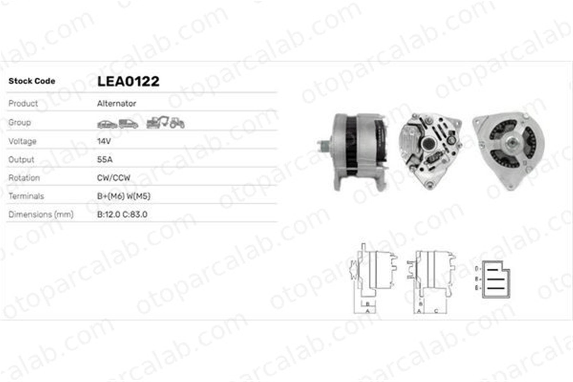 LUCAS ELEKTRIK LEA0122 Alternatör FORD TAUNUS V ESCORT III LEA0122 5021162