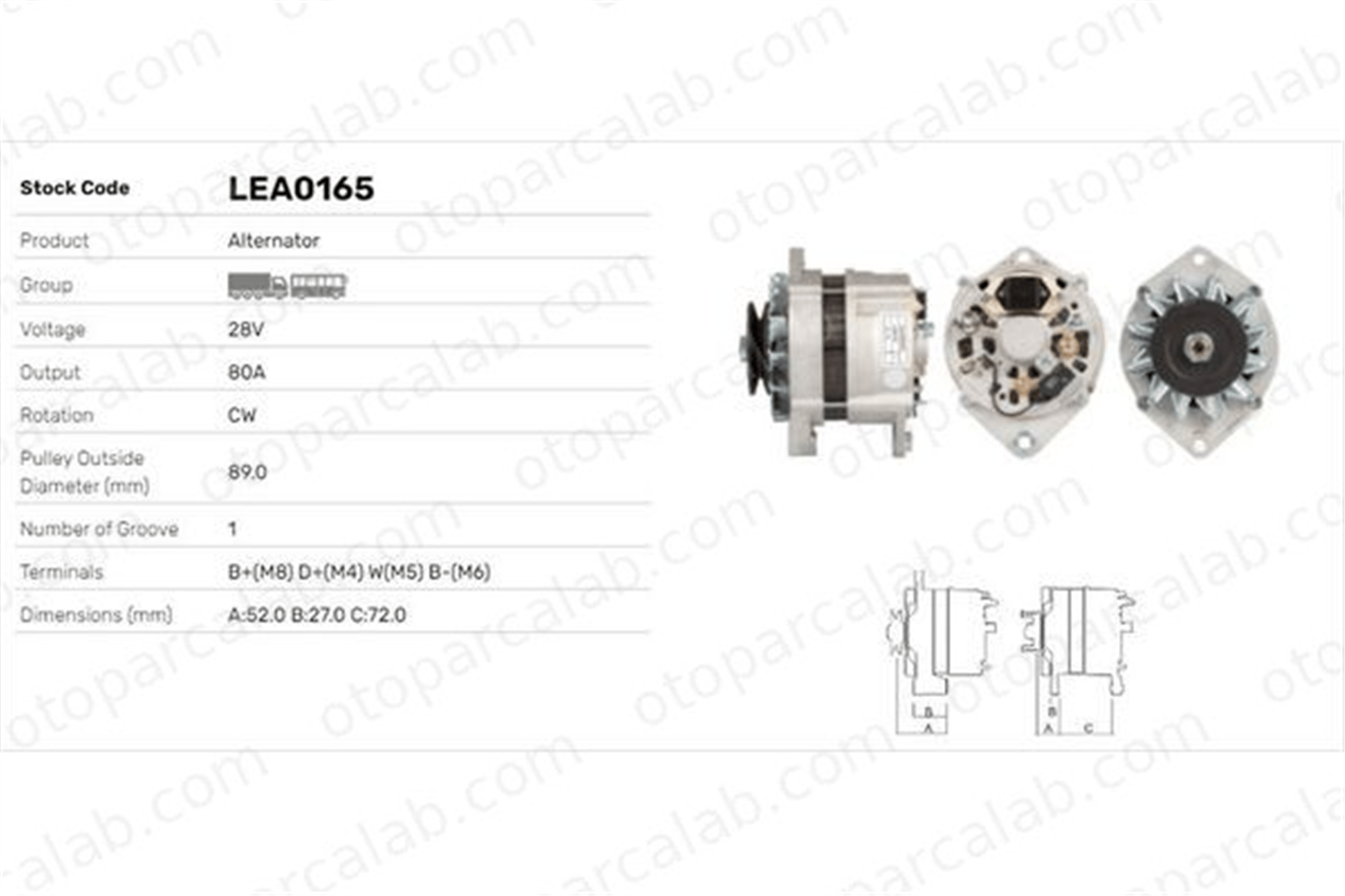 LUCAS ELEKTRIK LEA0165 Alternatör SCANIA R II P II 11053681109755 1118147