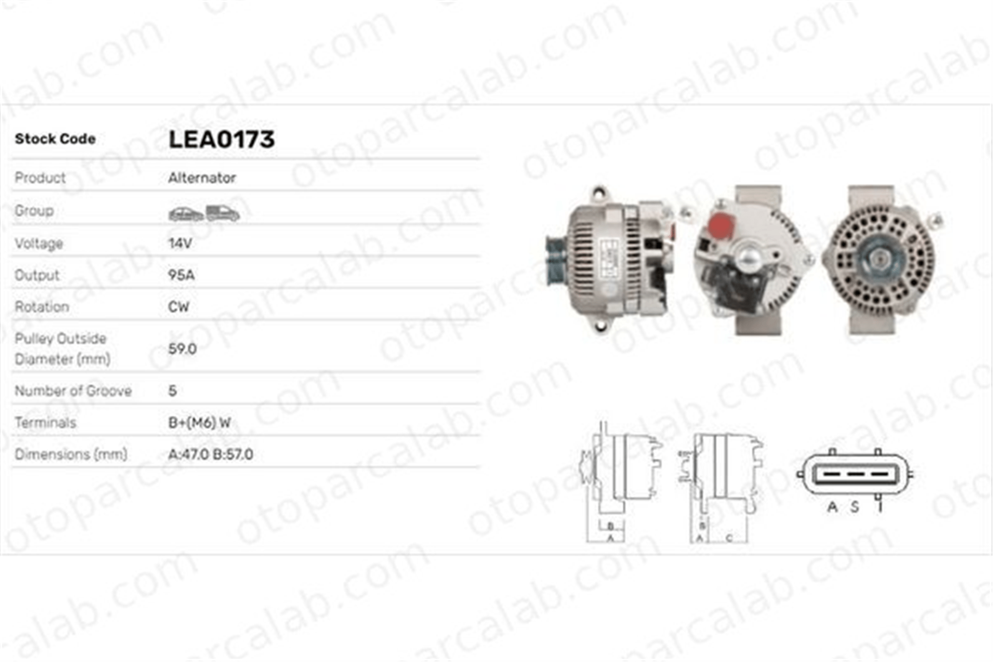 LUCAS ELEKTRIK LEA0173 Alternatör FORD MONDEO II MONDEO II Sedan LEA0173 1021397