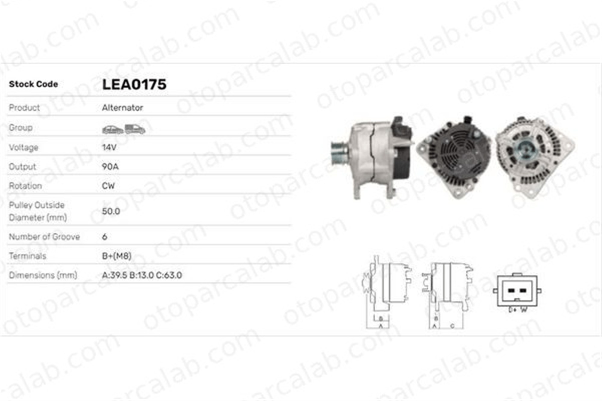 LUCAS ELEKTRIK LEA0175 Alternatör SEAT CORDOBA IBIZA II LEA0175 1031896