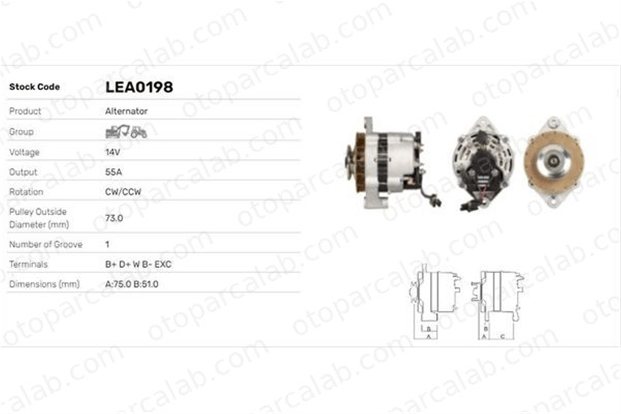 LUCAS ELEKTRIK LEA0198 Alternatör FORD ESCORT III ESCORT III Cabrio LEA0198 6632192