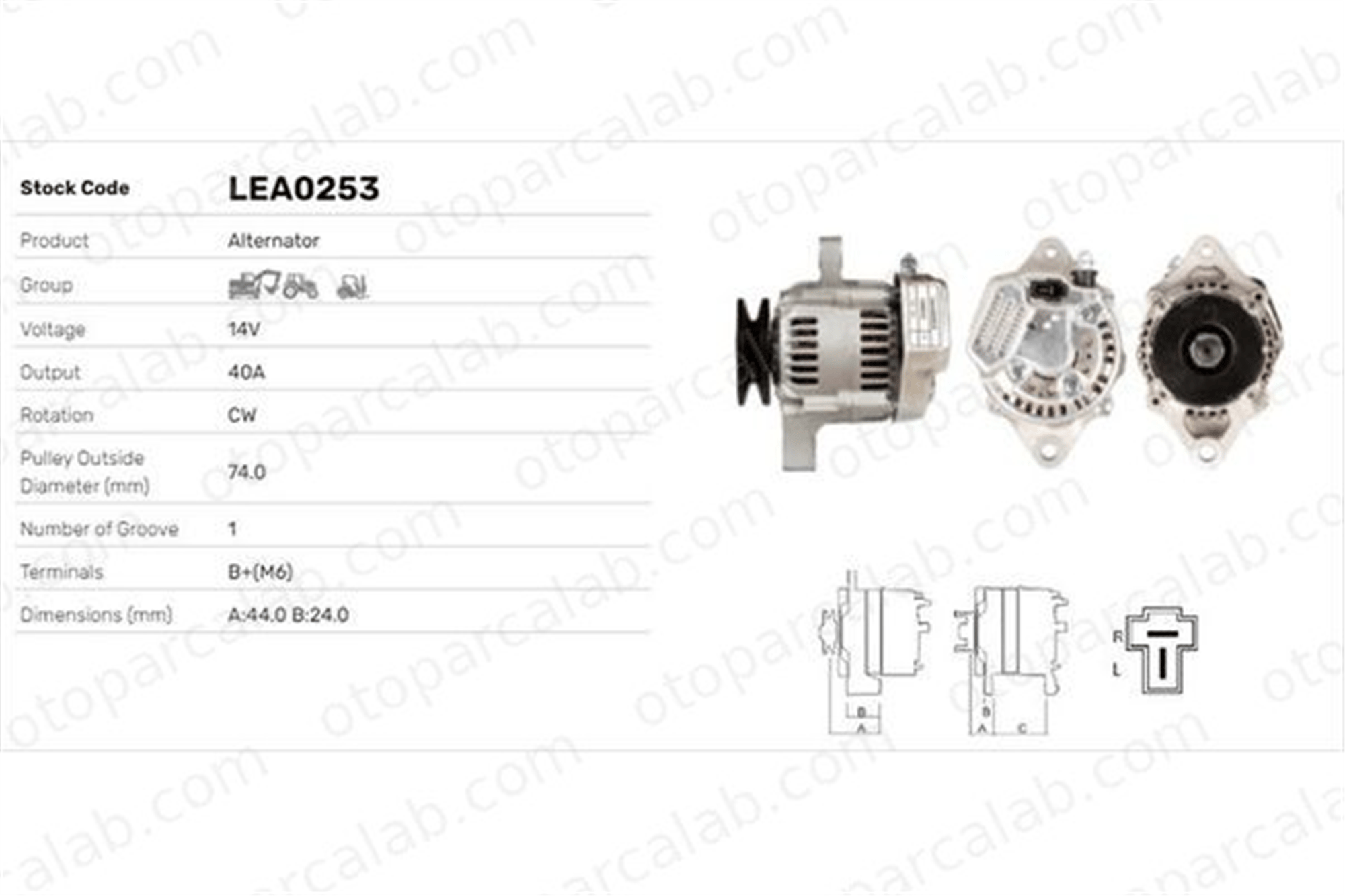 LUCAS ELEKTRIK LEA0253 Alternatör DAIHATSU HIJET Panelvan/Van CUORE II 2706078001 2706096001
