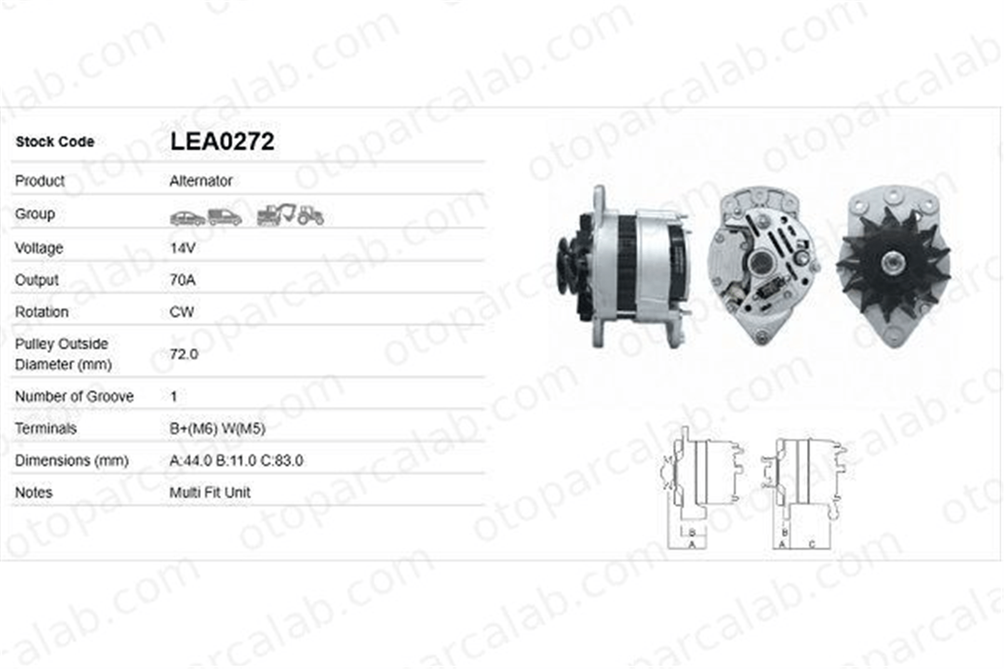 LUCAS ELEKTRIK LEA0272 Alternatör AUSTIN-HEALEY SPRITE MK.III Cabrio SPRITE MK.IV Cabrio LEA0272