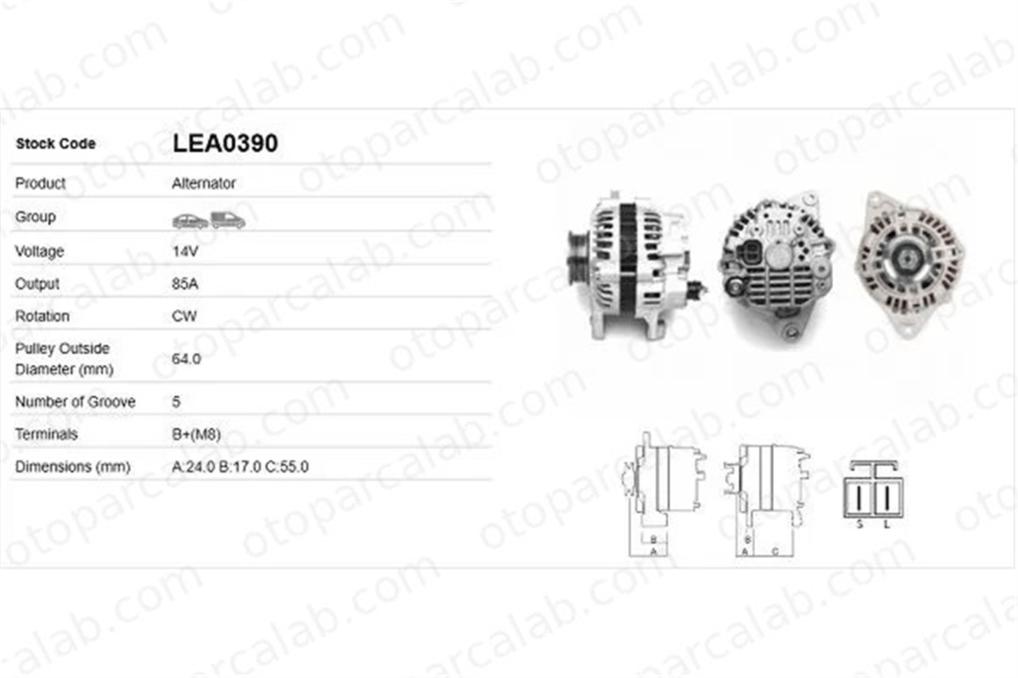 LUCAS ELEKTRIK LEA0390 Alternatör MITSUBISHI PAJERO SPORT I PAJERO II LEA0390 A003TA0791