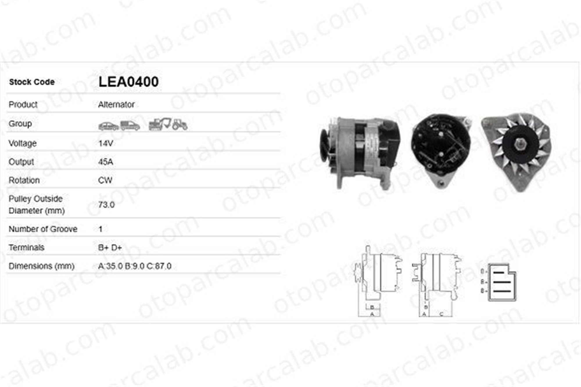 LUCAS ELEKTRIK LEA0400 Alternatör FORD ESCORT II AUSTIN METRO I Fastback LEA0400 5010555