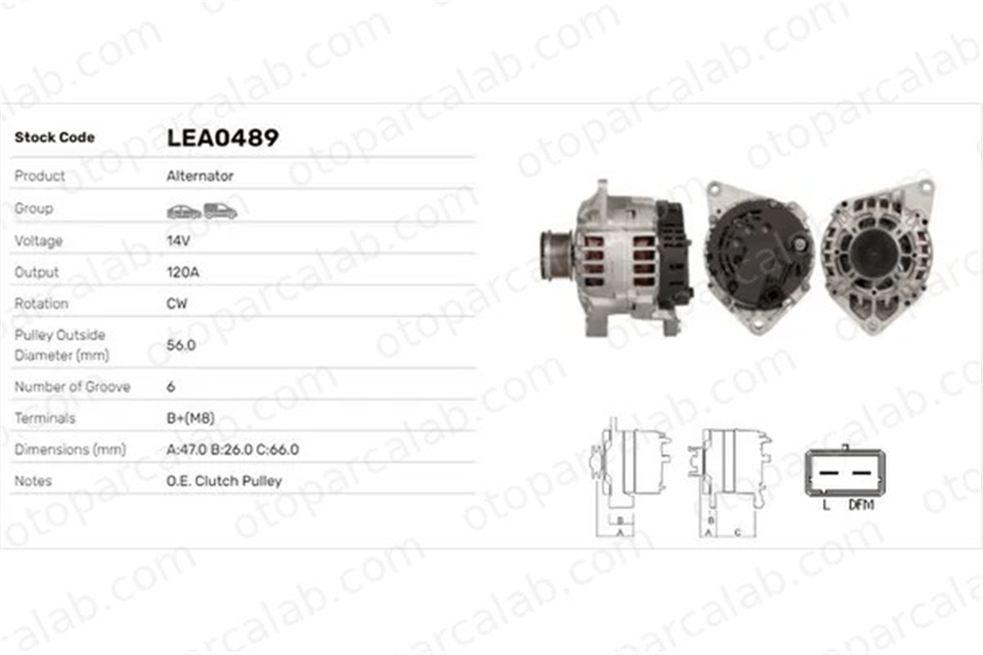 LUCAS ELEKTRIK LEA0489 Alternatör RENAULT SCÉNIC I MPV MEGANE I Classic LEA0489 7700430182