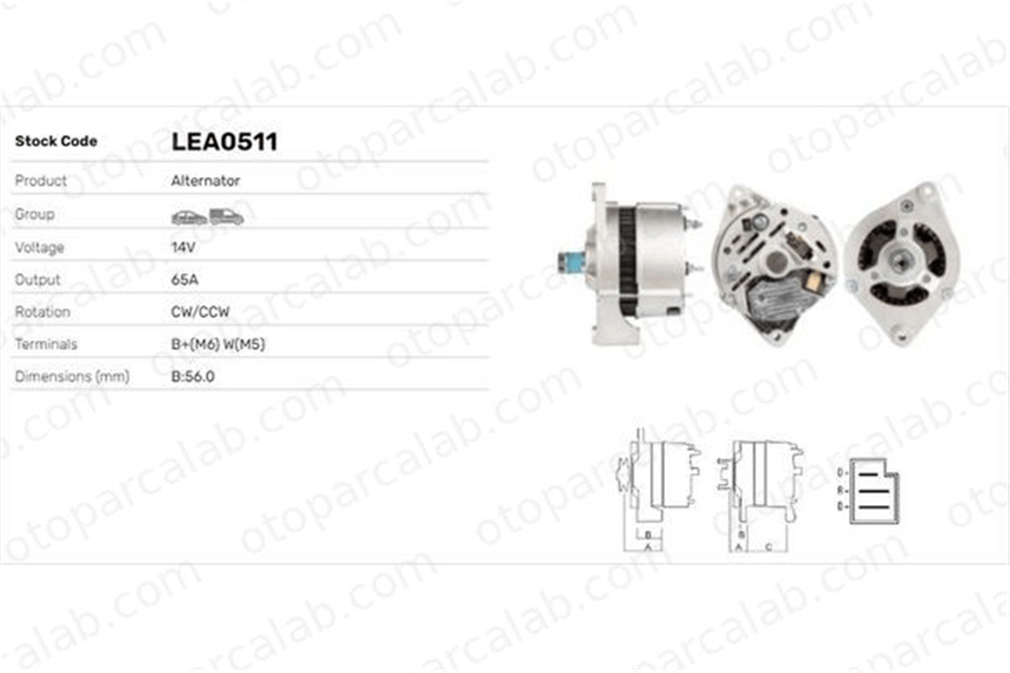 LUCAS ELEKTRIK LEA0511 Alternatör VW DERBY GOLF I LEA0511 175903023P