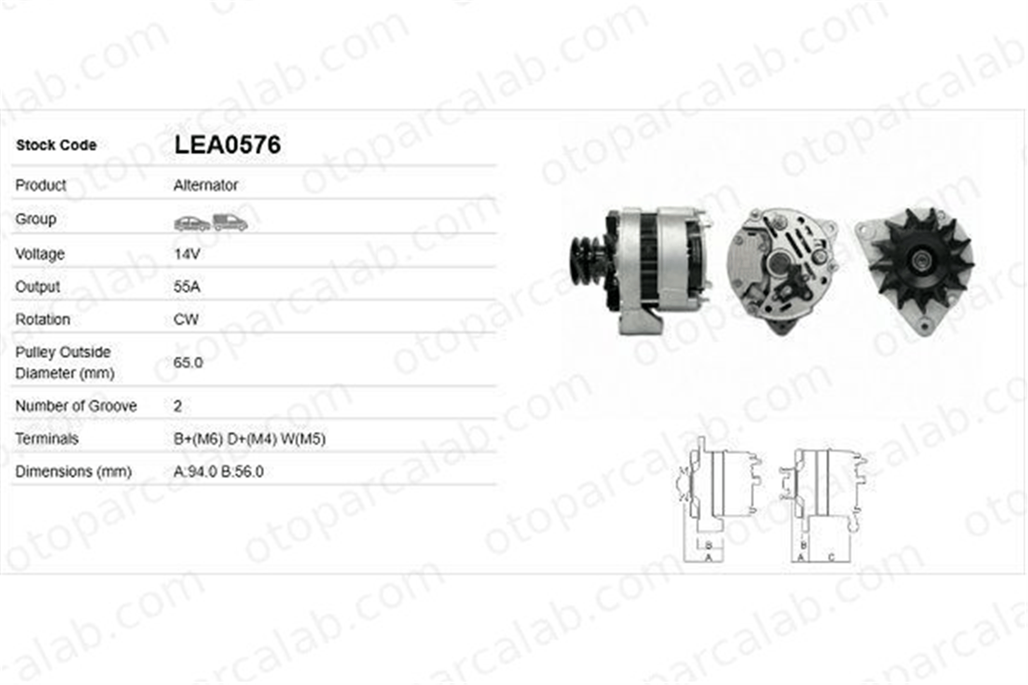 LUCAS ELEKTRIK LEA0576 Alternatör FENDT Farmer Favorit LEA0576 5710960