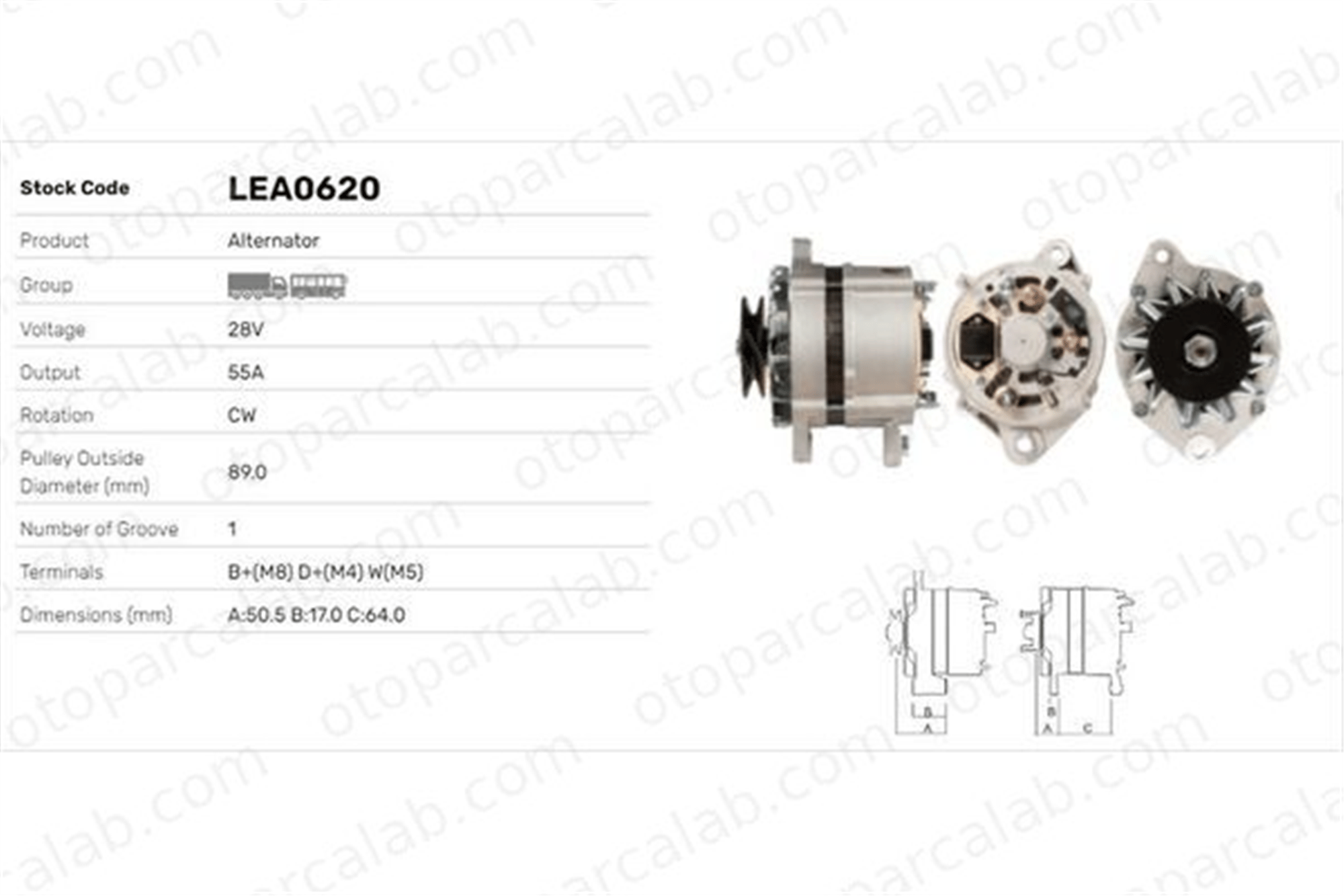 LUCAS ELEKTRIK LEA0620 Alternatör IRISBUS CITYCLASS CROSSWAY LEA0620 4891511