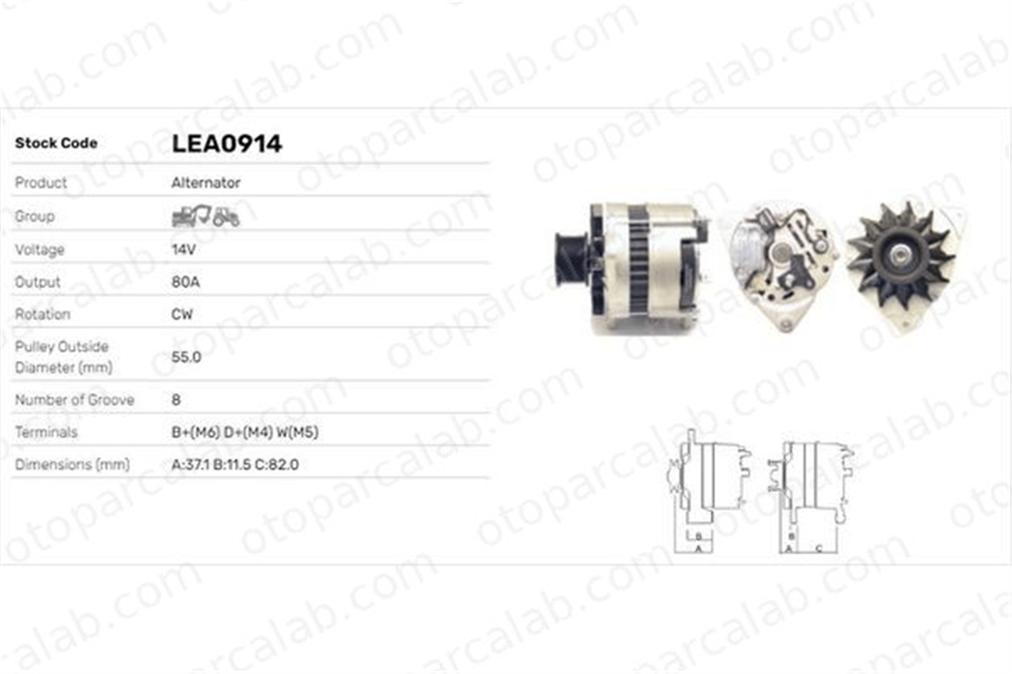 LUCAS ELEKTRIK LEA0914 Alternatör CLAAS ARION AXION LEA0914 504334055