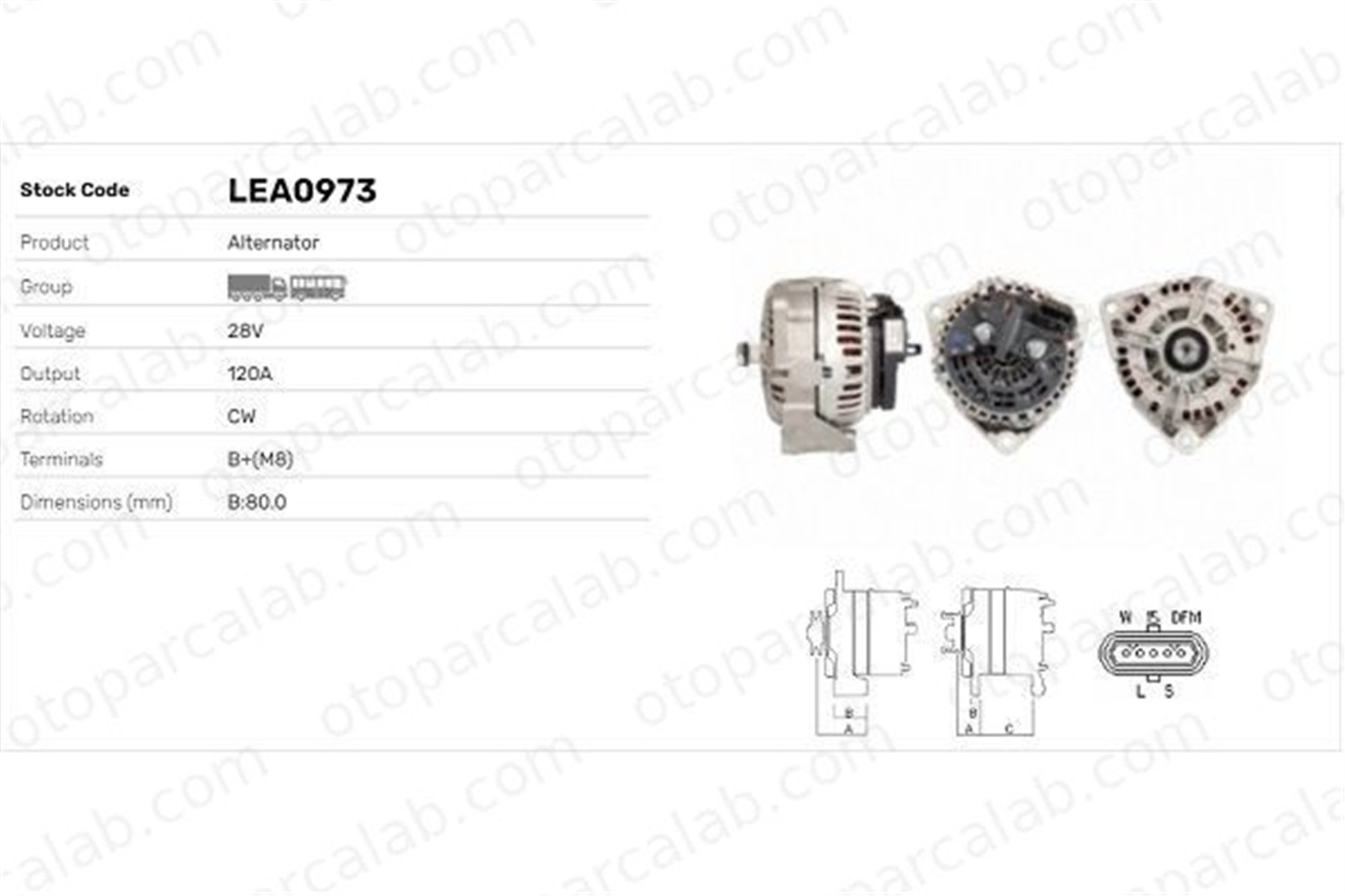 LUCAS ELEKTRIK LEA0973 Alternatör MAN F90 TGS I 51261017278 51261017283
