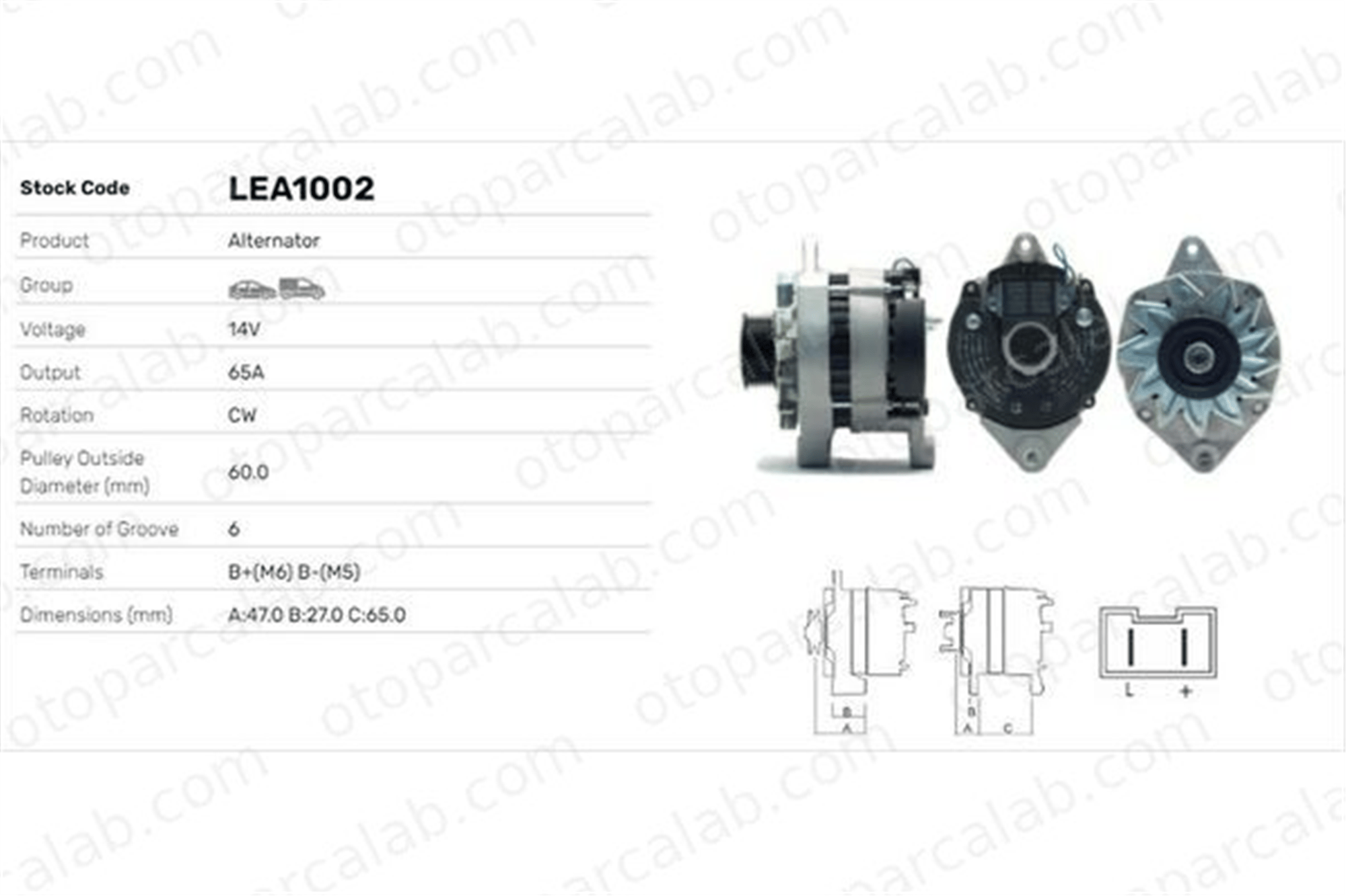 LUCAS ELEKTRIK LEA1002 Alternatör RENAULT 19 II 19 II Chamade 7701352045 439208