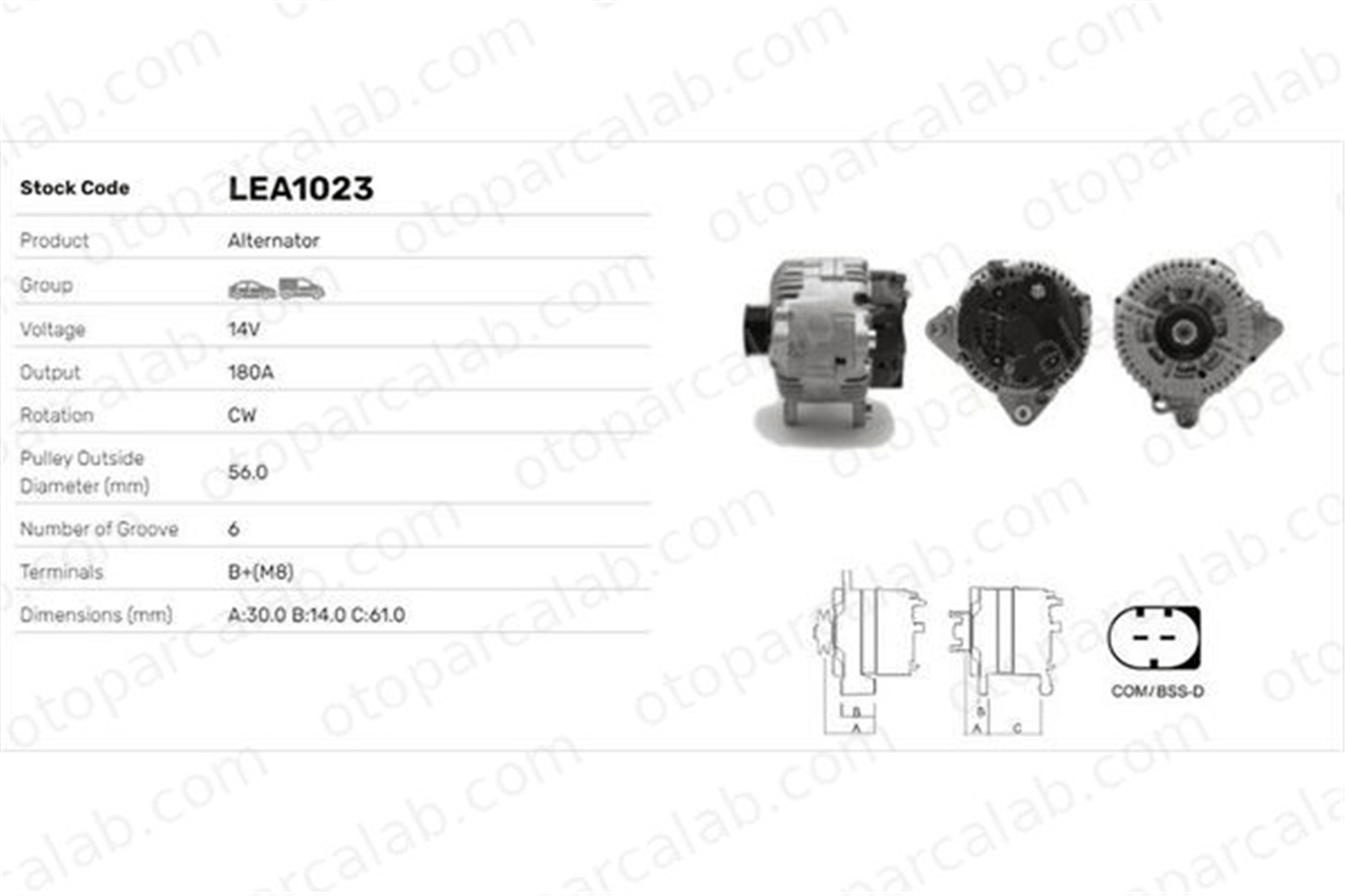 LUCAS ELEKTRIK LEA1023 Alternatör AUDI A6 C6 Avant A6 C6 59903015R 059903015R