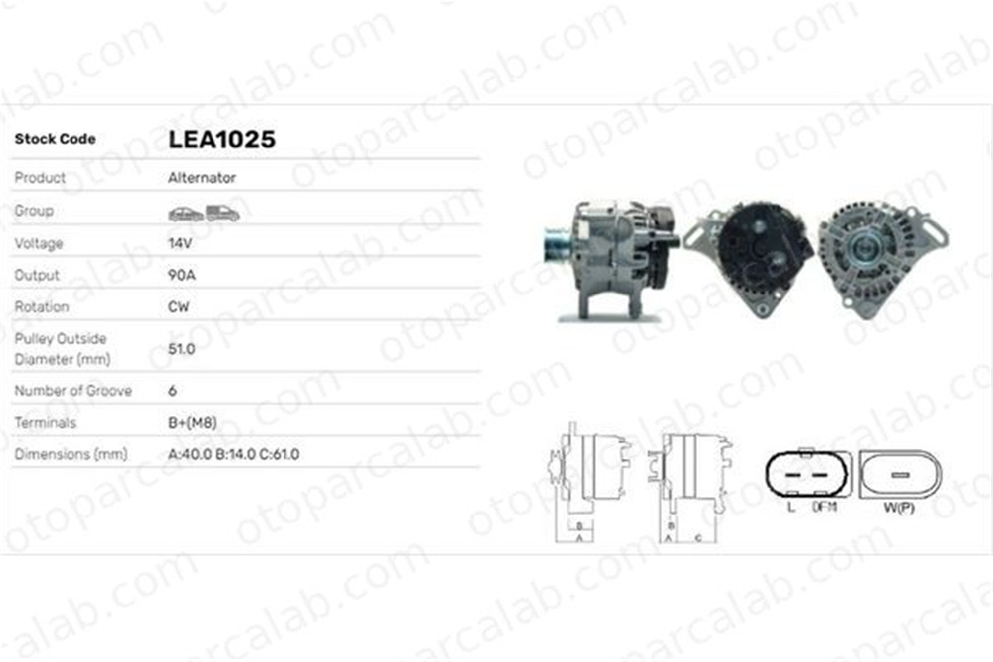LUCAS ELEKTRIK LEA1025 Alternatör VW TRANSPORTER T4 Minibüs/Otobüs TRANSPORTER T4 Panelvan/Van 28903029M 028903029M