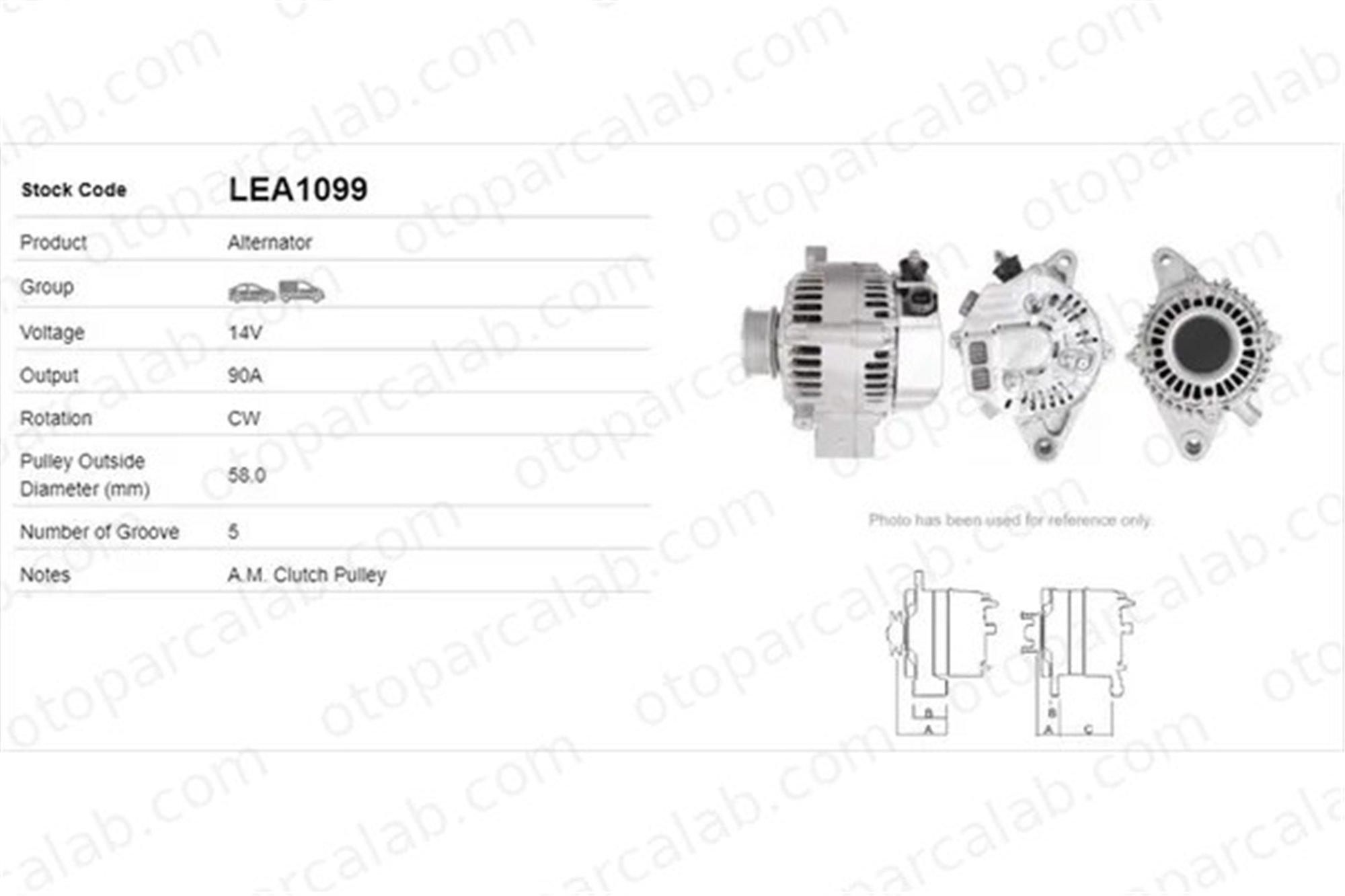 LUCAS ELEKTRIK LEA1099 Alternatör TOYOTA COROLLA COROLLA Station wagon LEA1099 2706027060