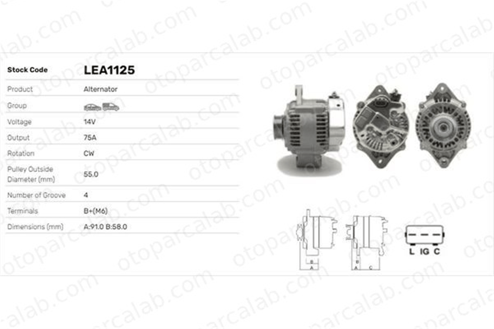LUCAS ELEKTRIK LEA1125 Alternatör SUZUKI LIANA LIANA Hatchback 3140080G10 3140080G01