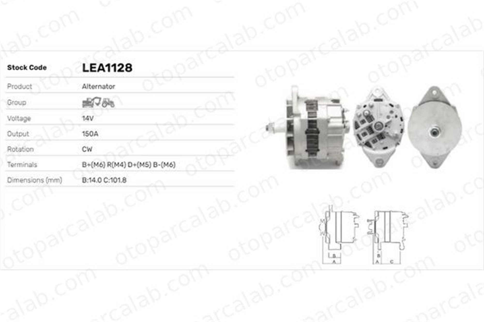 LUCAS ELEKTRIK LEA1128 Alternatör SCANIA R II P II 71370306 R8332