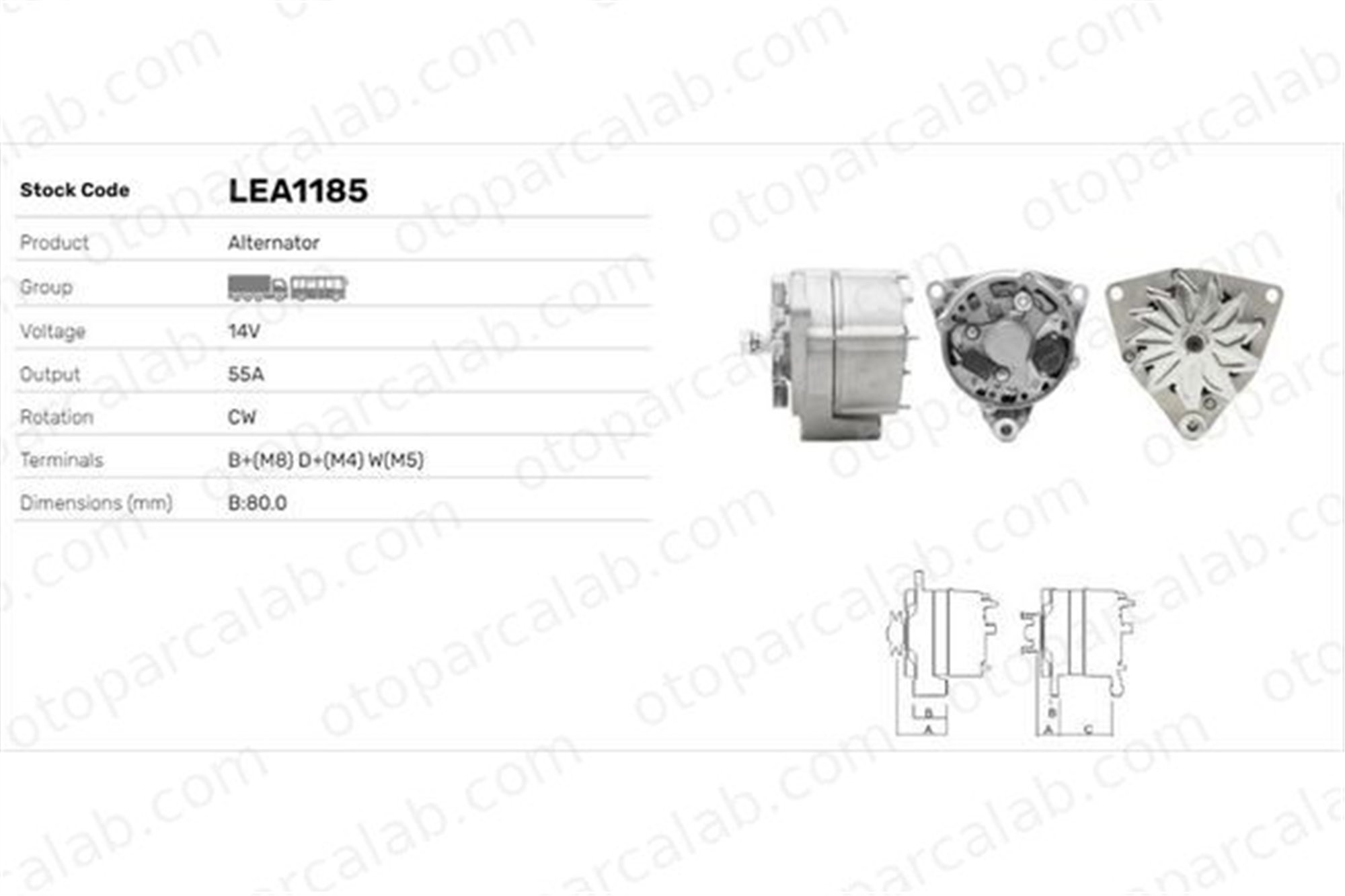 LUCAS ELEKTRIK LEA1185 Alternatör MAN F90 MERCEDES-BENZ AROCS 1516524R 1702117