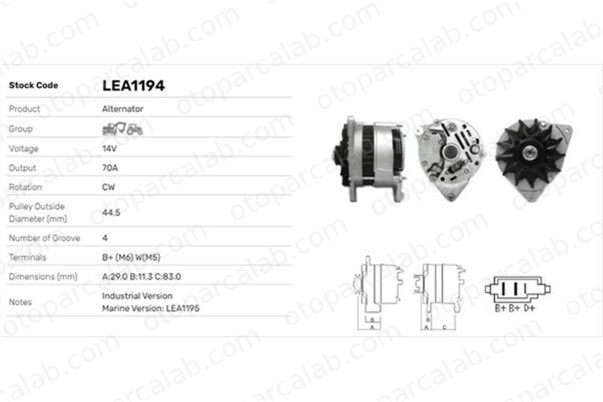 LUCAS ELEKTRIK LEA1194 Alternatör FORD FIESTA II TRANSIT Minibüs/Otobüs 38208919