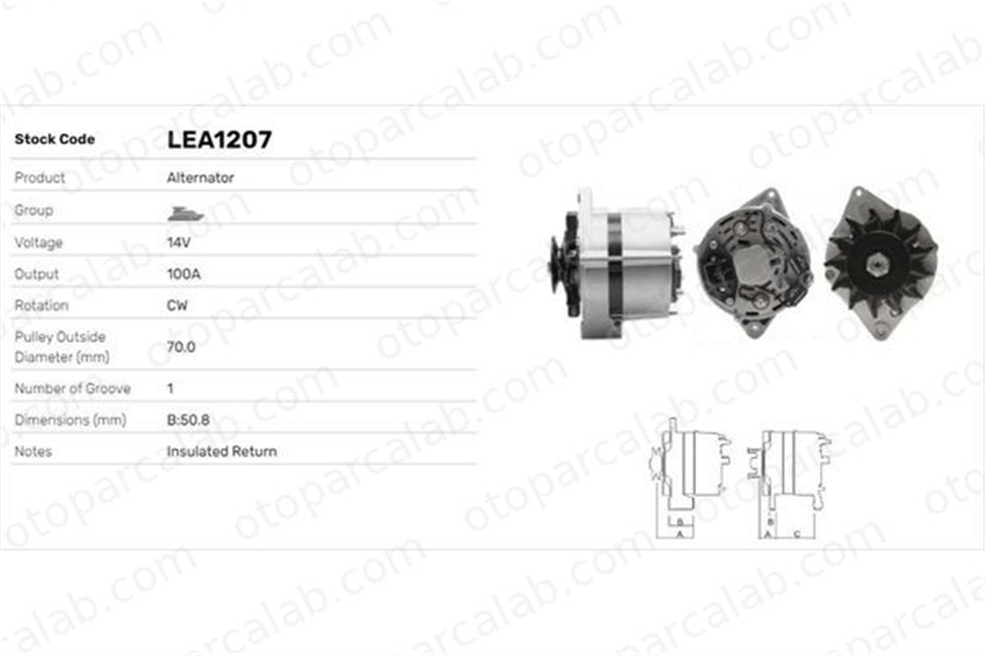 LUCAS ELEKTRIK LEA1207 Alternatör SUZUKI SWIFT II Hatchback HONDA PRELUDE III LEA1207