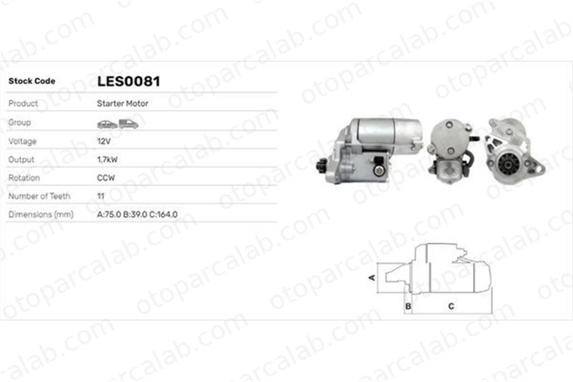 LUCAS ELEKTRIK LES0081 Marş Dinamosu HONDA CIVIC VI Fastback MG MG ZR 31200P9ME00 NAD100790