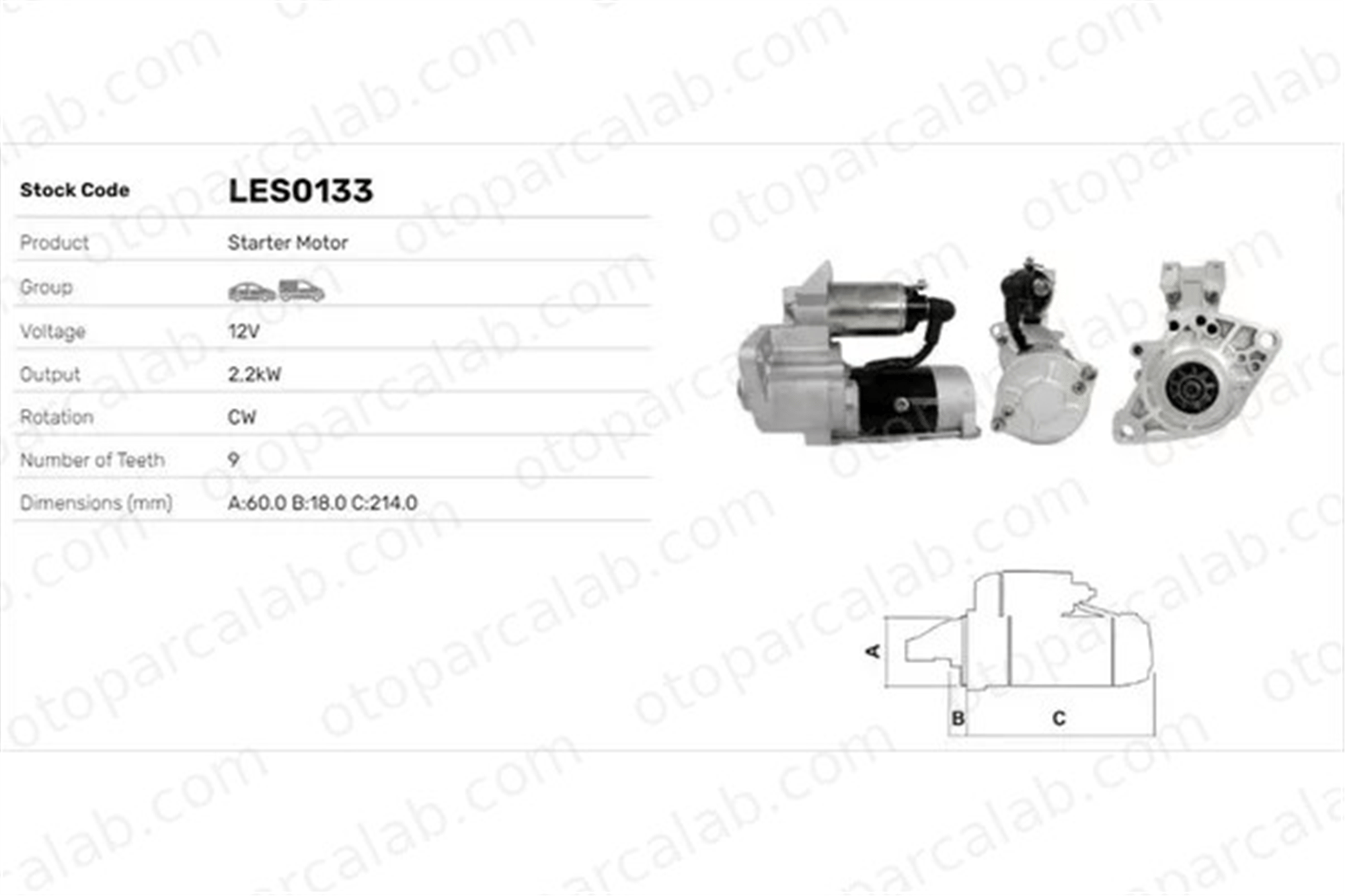 LUCAS ELEKTRIK LES0133 Marş Dinamosu HYUNDAI H-1 / STAREX Minibüs/Otobüs MITSUBISHI L200 ME001565 ME007433