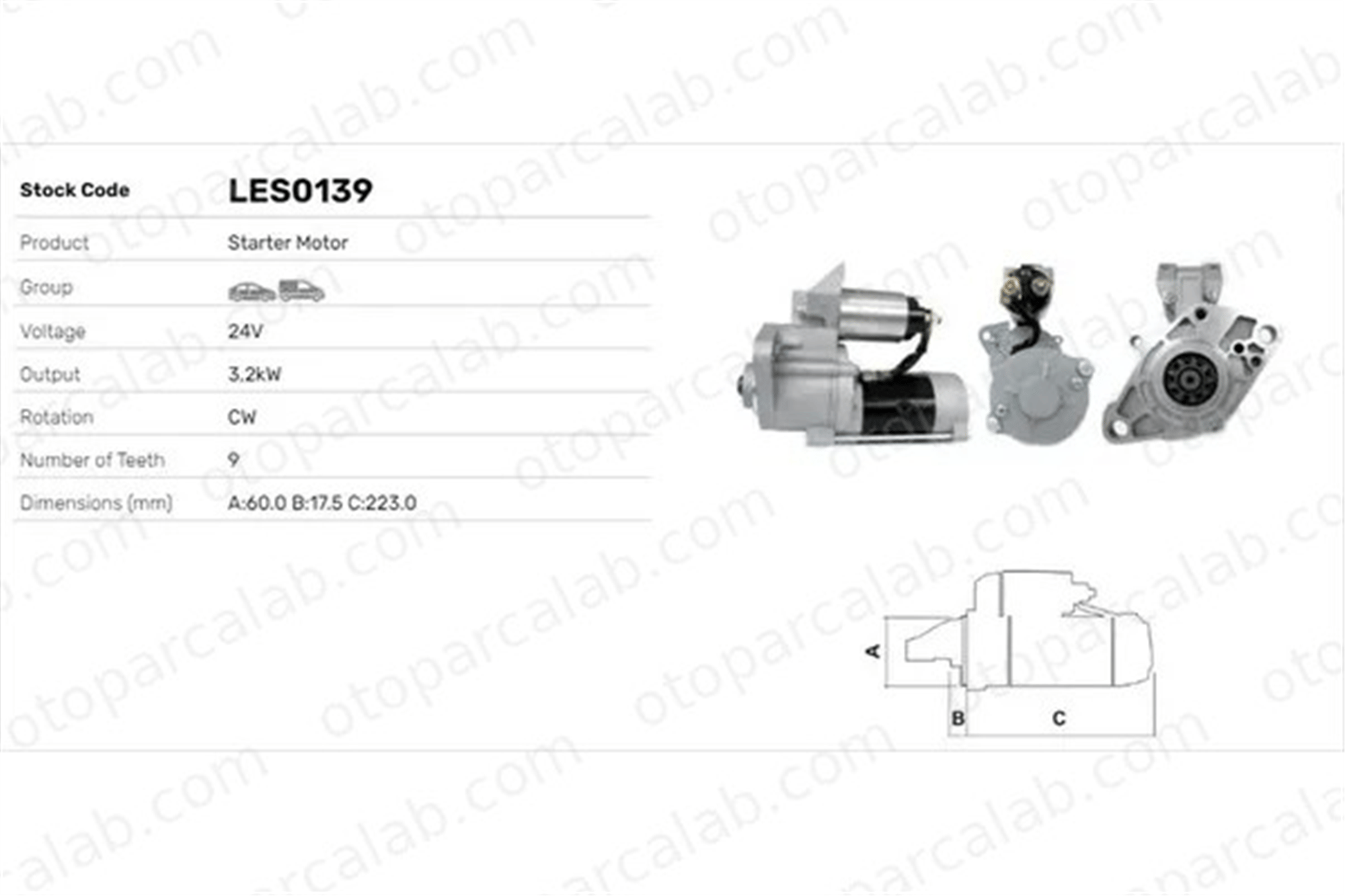 LUCAS ELEKTRIK LES0139 Marş Dinamosu MITSUBISHI SPACE WAGON L200 M2T66871 M2T66872