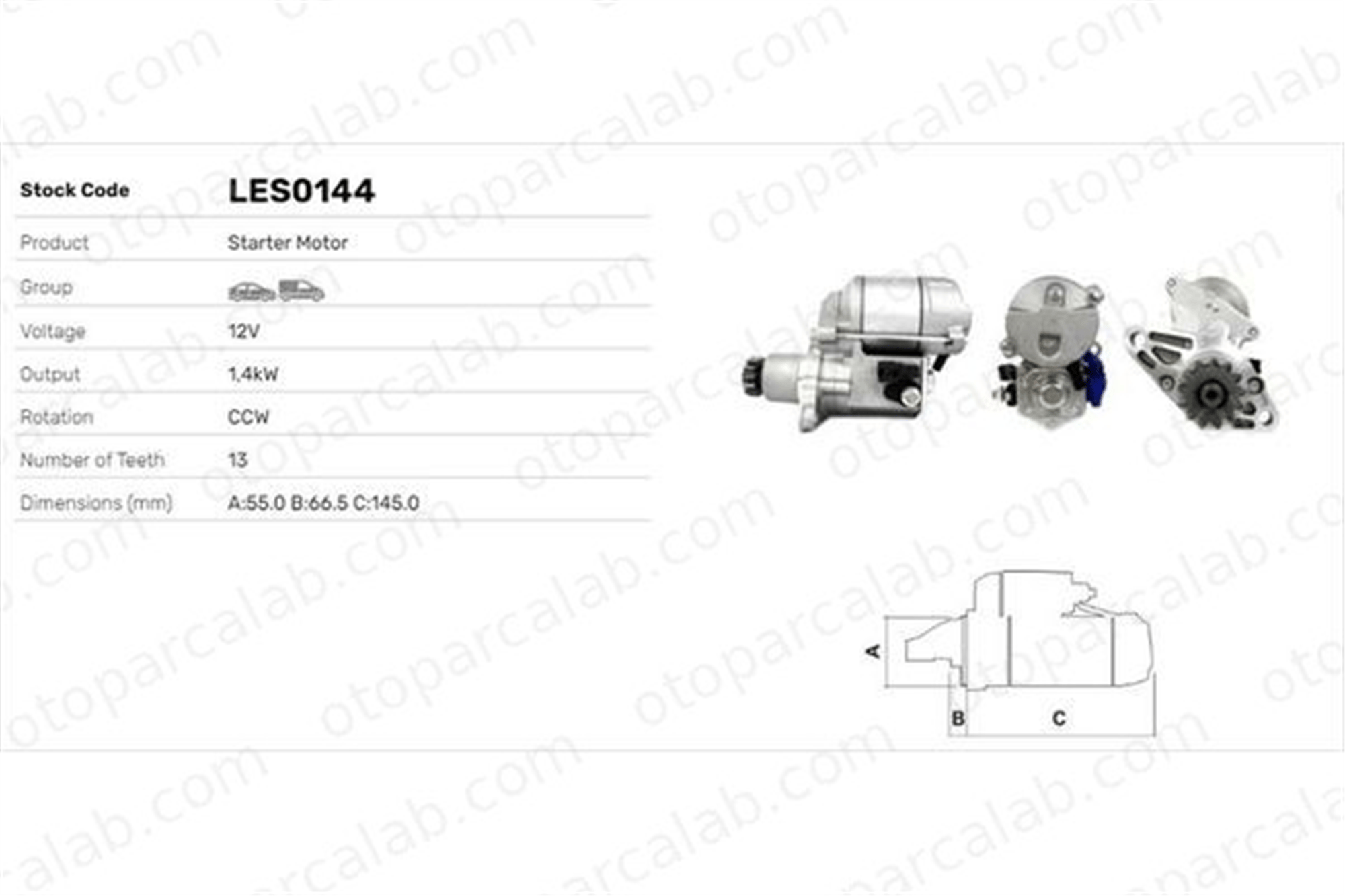LUCAS ELEKTRIK LES0144 Marş Dinamosu TOYOTA CARINA E VI CARINA E VI Sedan 2810003070 2810074130