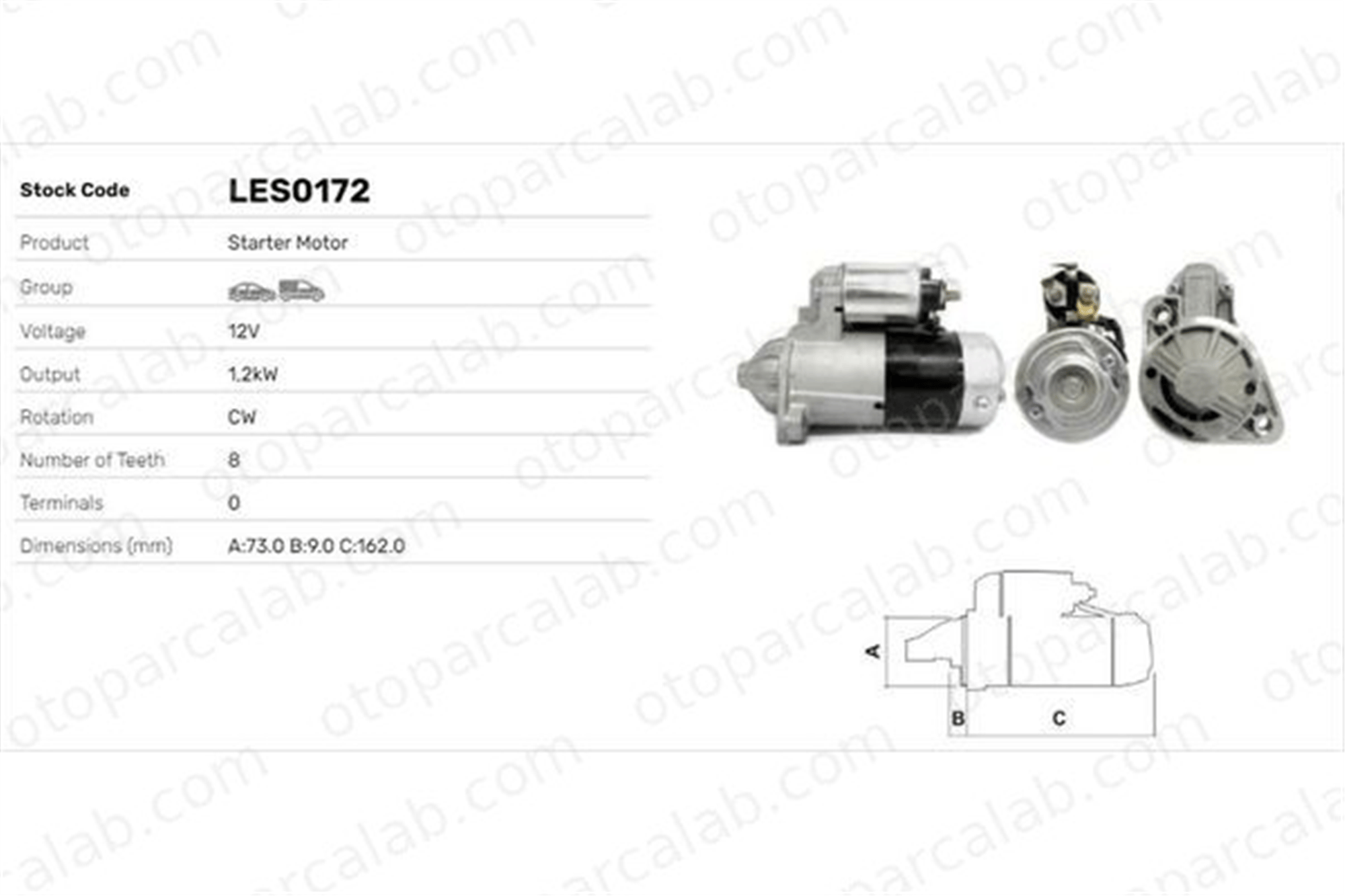 LUCAS ELEKTRIK LES0172 Marş Dinamosu MITSUBISHI SIGMA Station Wagon HYUNDAI SONATA II 3610035510 M001T73281