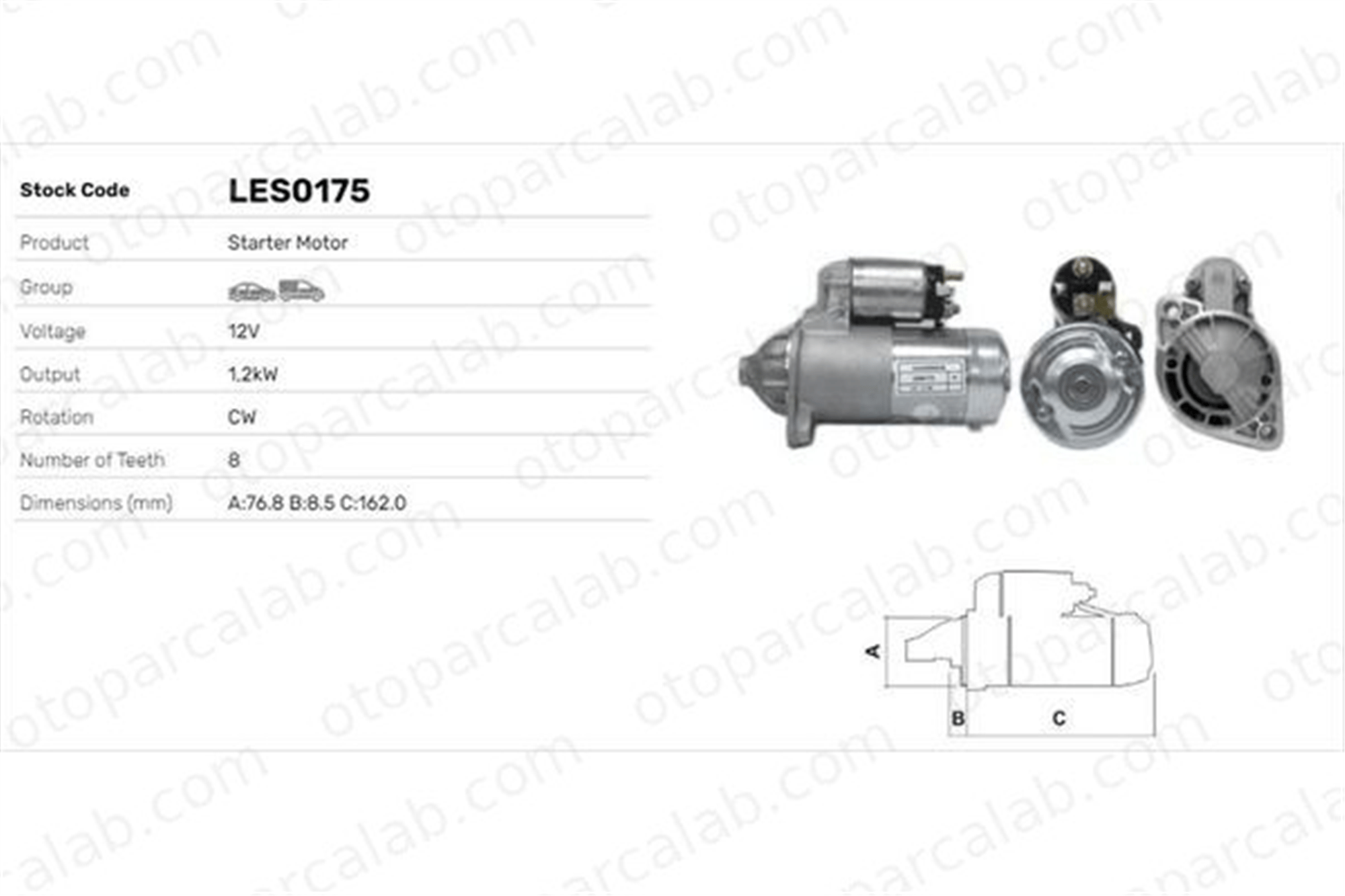 LUCAS ELEKTRIK LES0175 Marş Dinamosu HYUNDAI ELANTRA III Sedan ELANTRA III 6685191 3610023000