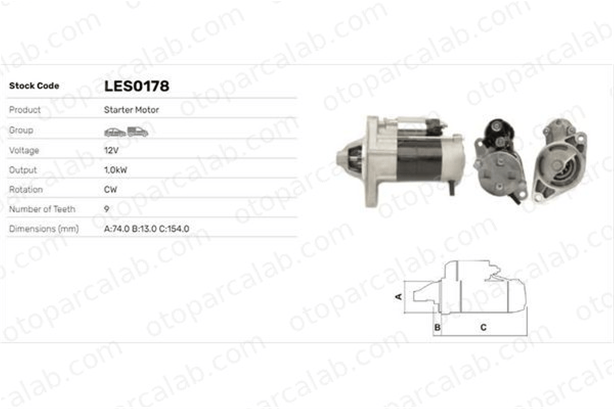 LUCAS ELEKTRIK LES0178 Marş Dinamosu TOYOTA YARIS VERSO YARIS 2810021020 2810021021