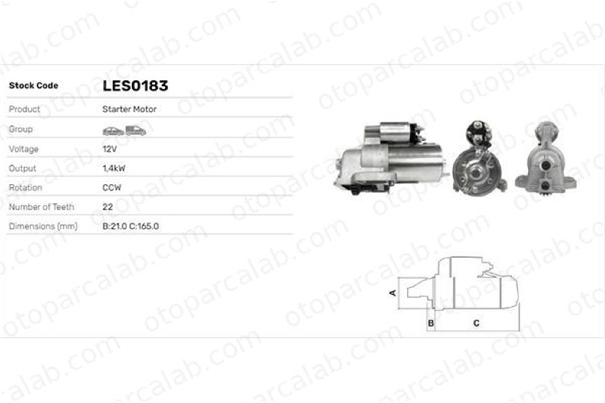 LUCAS ELEKTRIK LES0183 Marş Dinamosu FORD COUGAR MAVERICK 1085273 1X4U11000AA