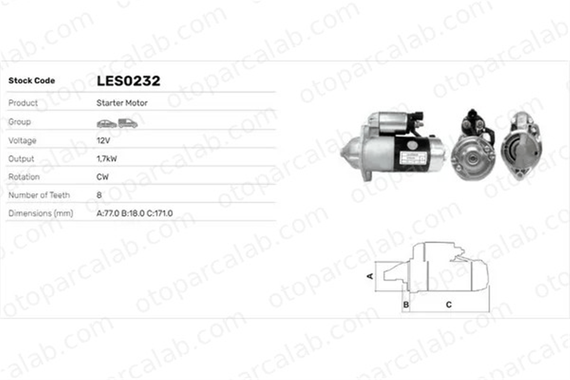 LUCAS ELEKTRIK LES0232 Marş Dinamosu HYUNDAI i30 i30 Station wagon 361002A000 361002A100