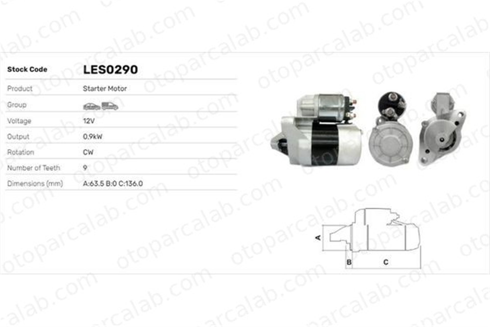 LUCAS ELEKTRIK LES0290 Marş Dinamosu RENAULT CLIO III MODUS / GRAND MODUS 7700864608 7700865213