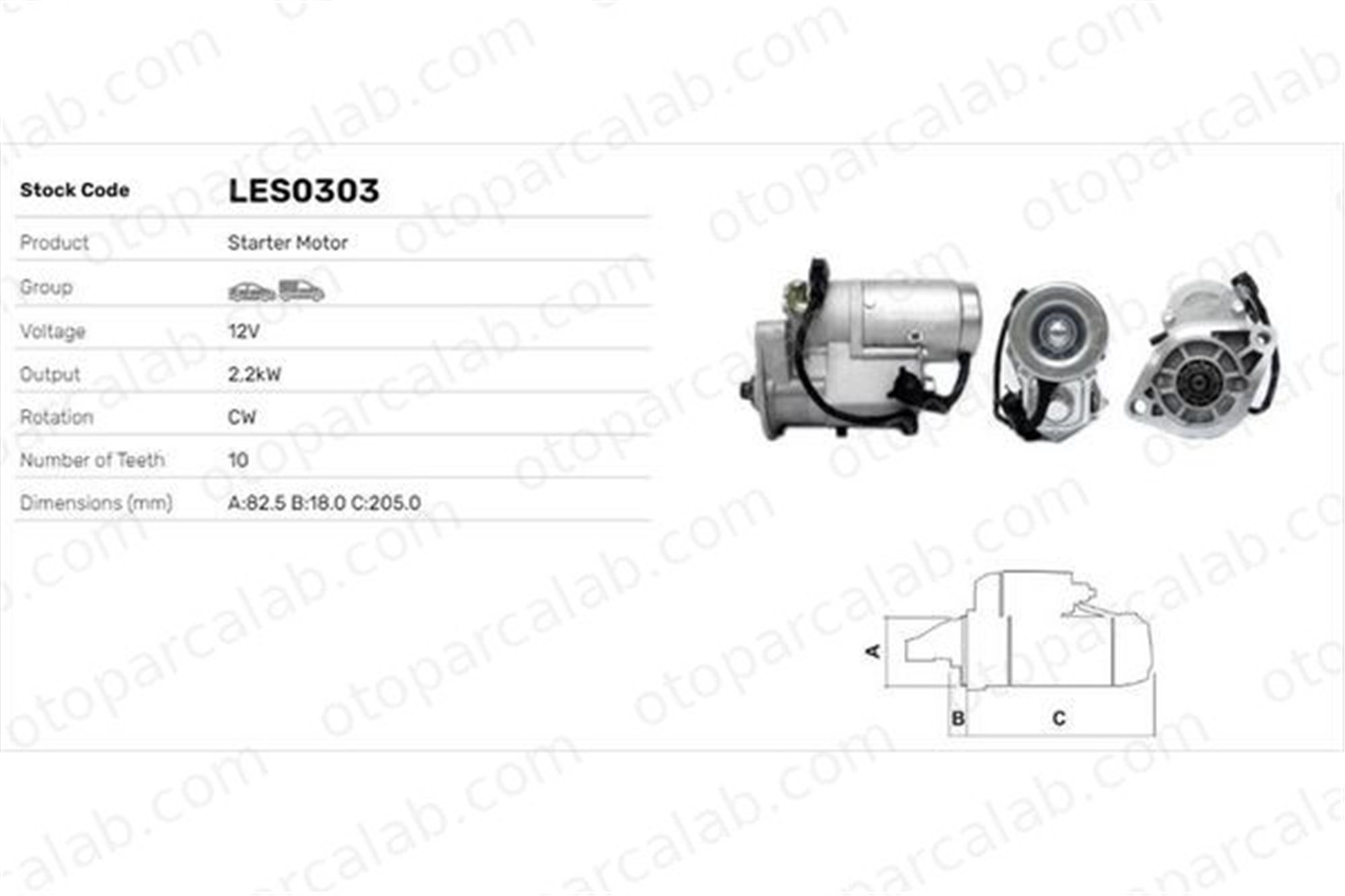 LUCAS ELEKTRIK LES0303 Marş Dinamosu TOYOTA HILUX VII Pick-up HIACE IV Panelvan/Van 281000L040 281000L042