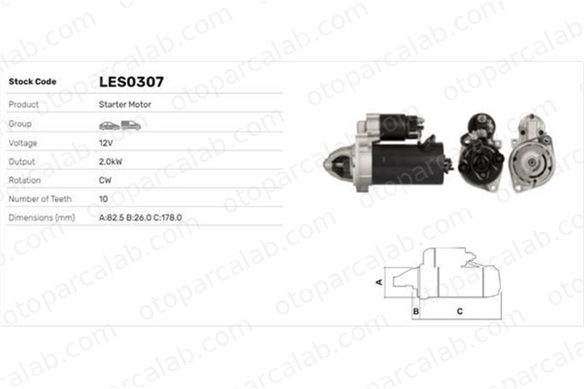 LUCAS ELEKTRIK LES0307 Marş Dinamosu MERCEDES-BENZ E-SERISI E-SERISI T-Model 41518901 0041518901