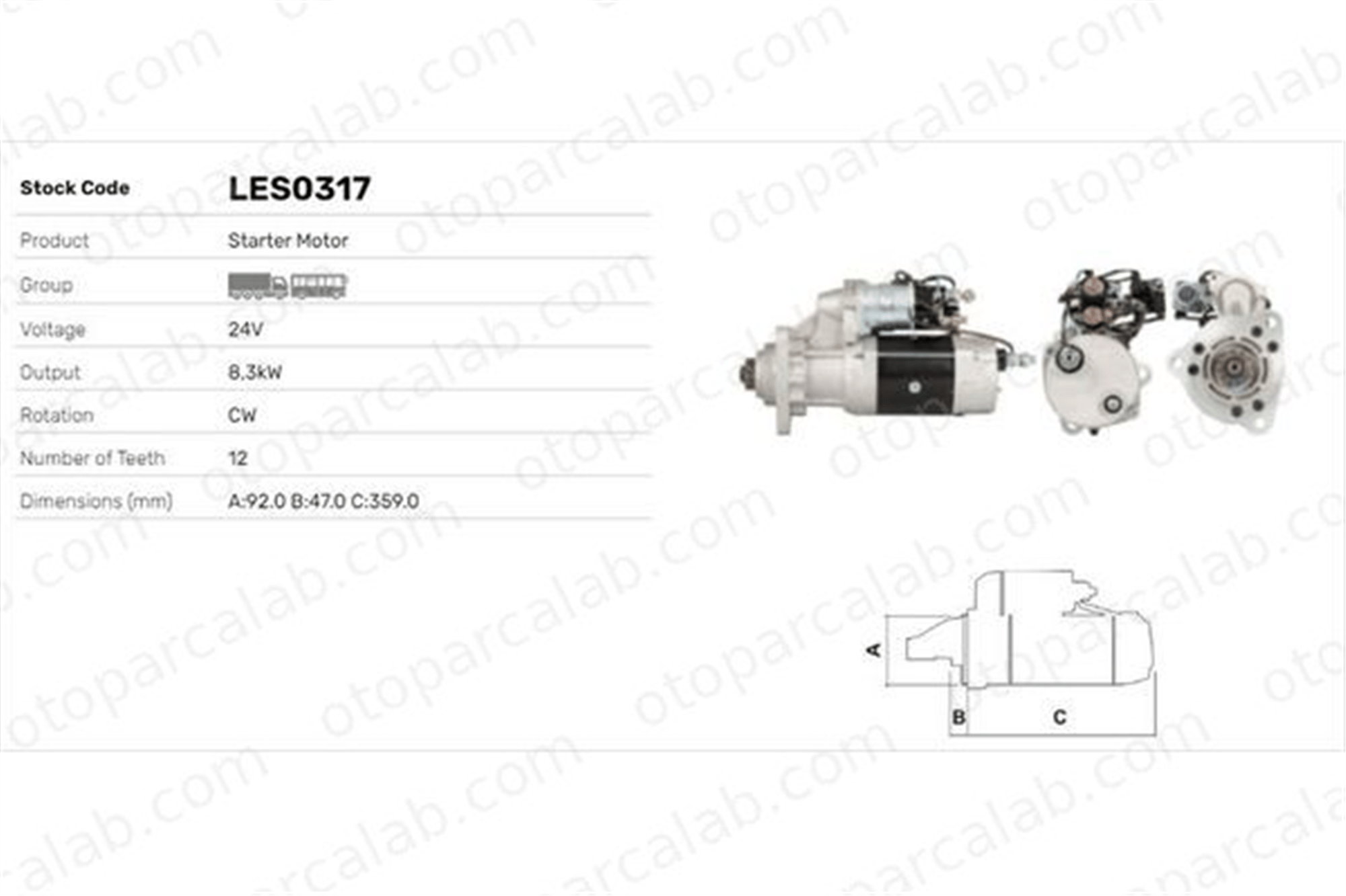 LUCAS ELEKTRIK LES0317 Marş Dinamosu DAF XF II XD R2186 1219520H92