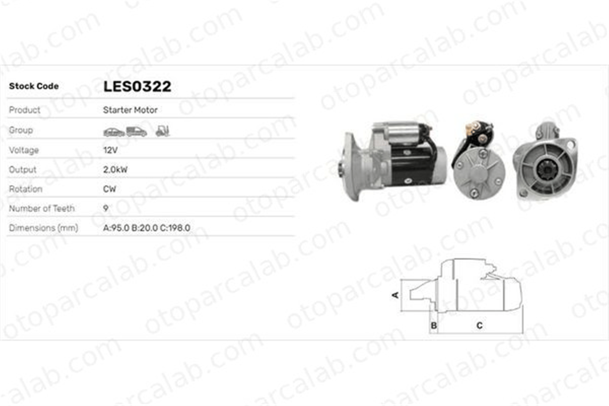 LUCAS ELEKTRIK LES0322 Marş Dinamosu ISUZU CAMPO TROOPER I Açık arazi aracı S1258 S1375
