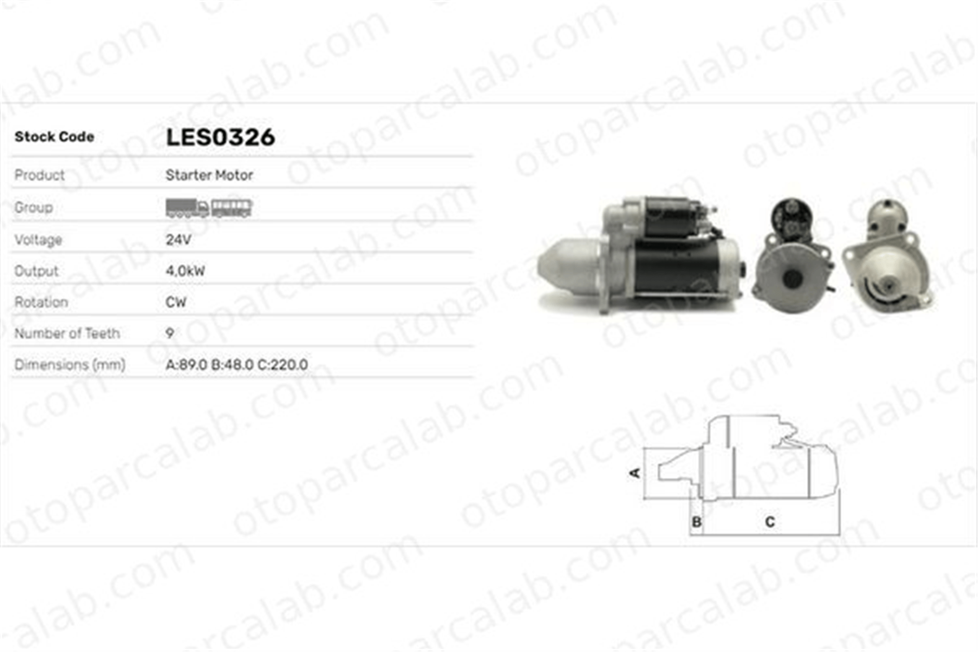 LUCAS ELEKTRIK LES0326 Marş Dinamosu MAN F90 SCANIA R II 1231003 41518601