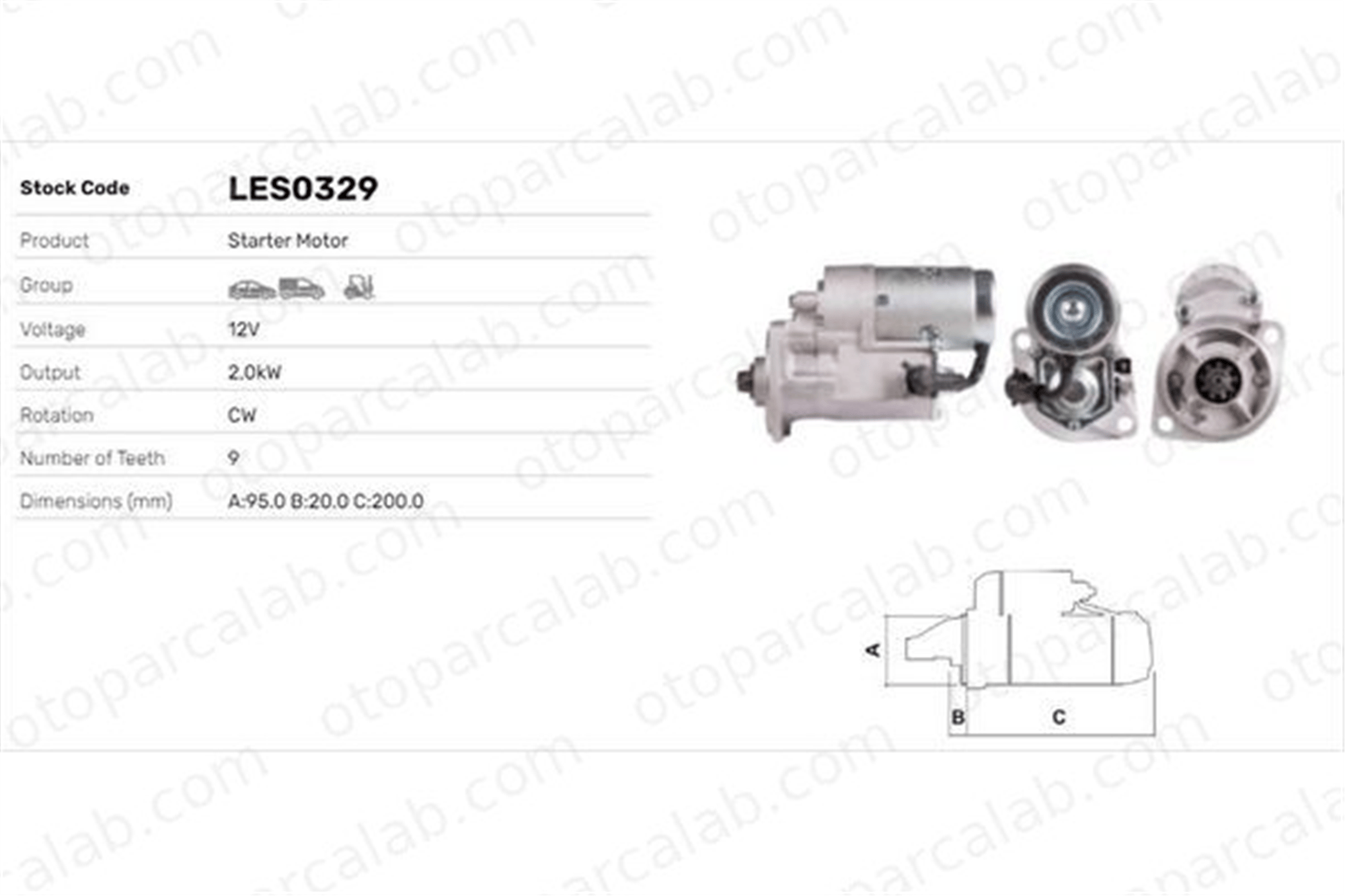 LUCAS ELEKTRIK LES0329 Marş Dinamosu ISUZU CAMPO TROOPER I Açık arazi aracı 6513138 6988699