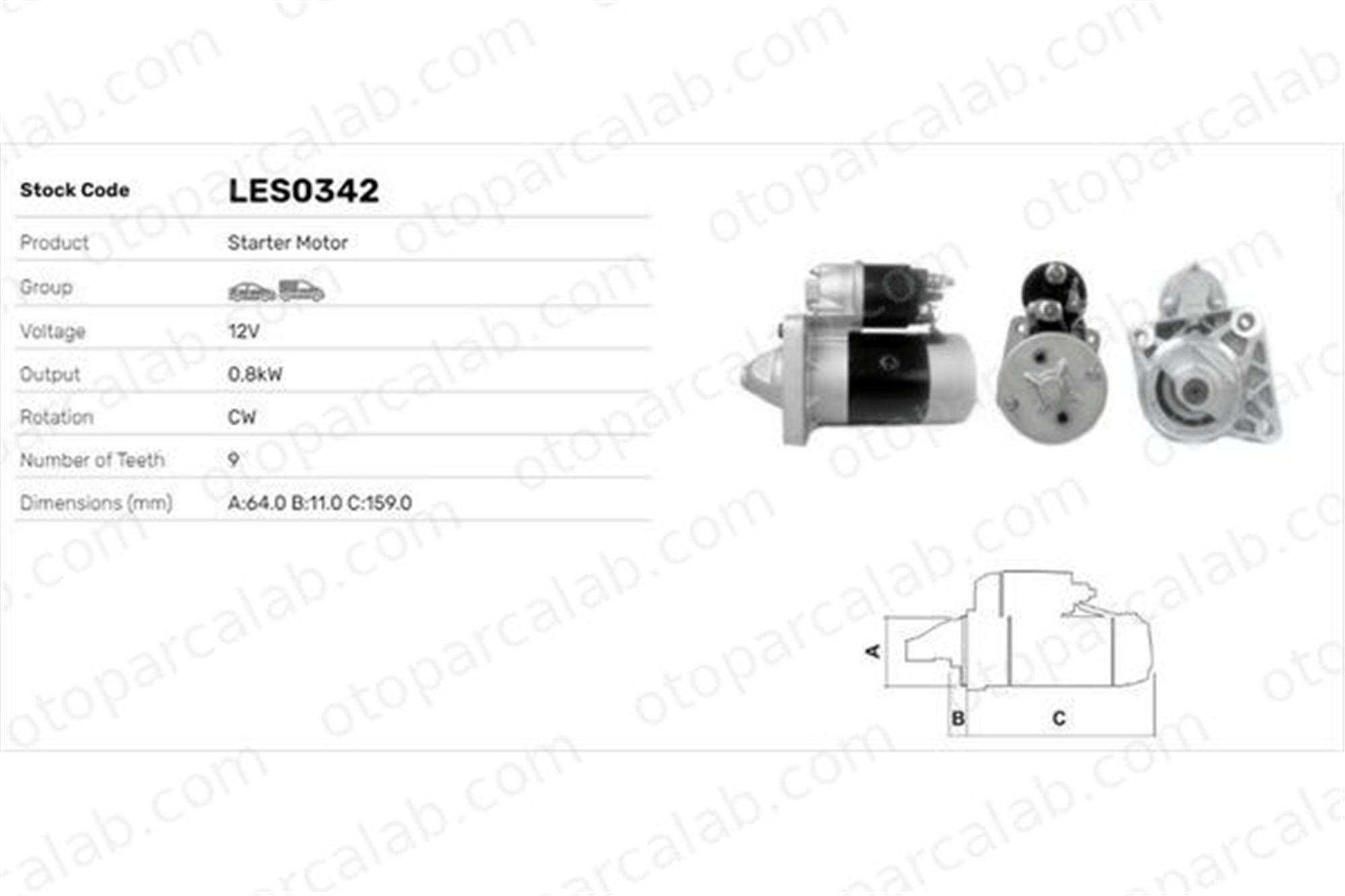 LUCAS ELEKTRIK LES0342 Marş Dinamosu FIAT PUNTO LANCIA Y10 46231531 46430785