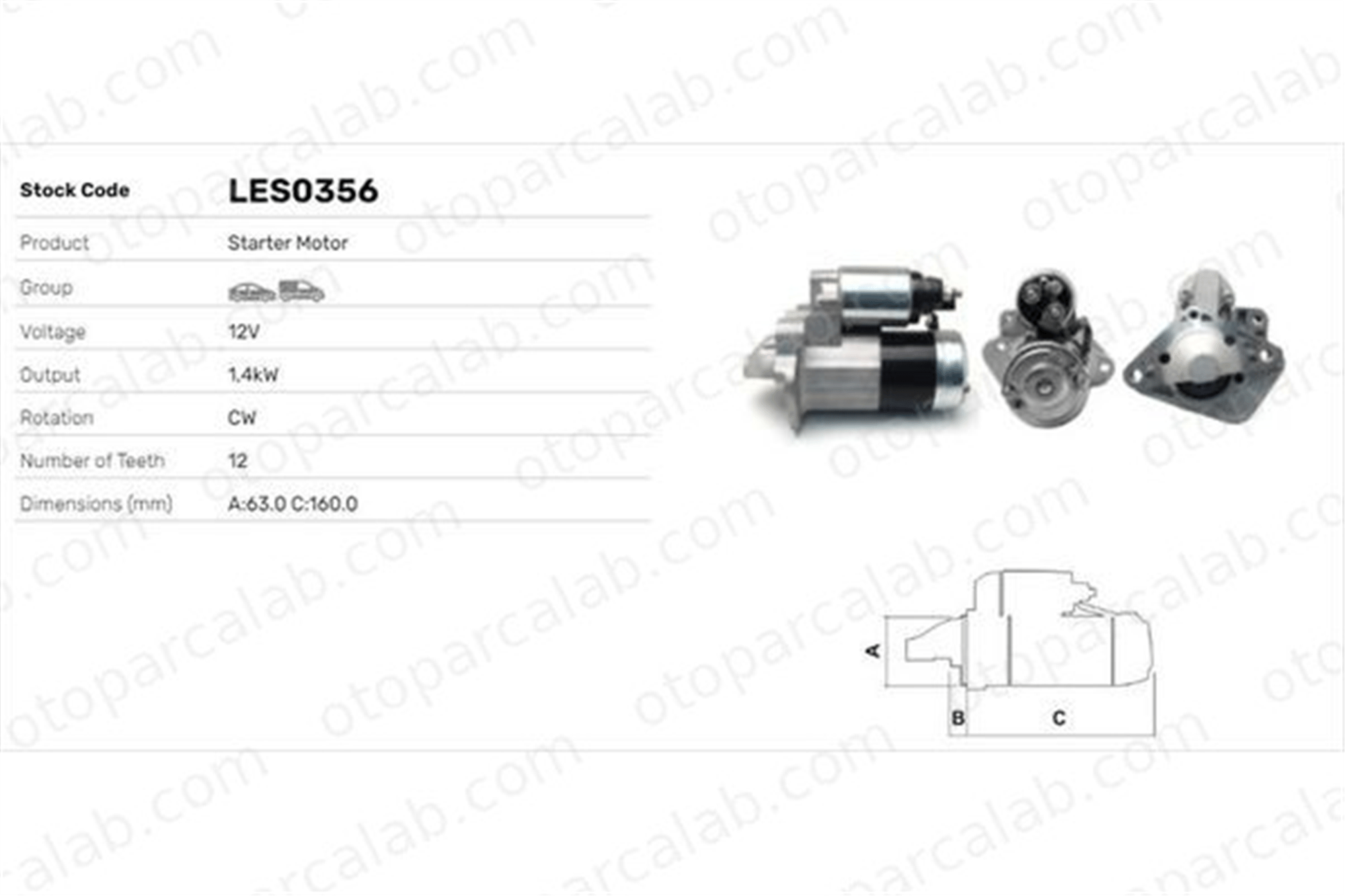 LUCAS ELEKTRIK LES0356 Marş Dinamosu RENAULT KANGOO Express DACIA DUSTER 2330000QAW 2330000QUA
