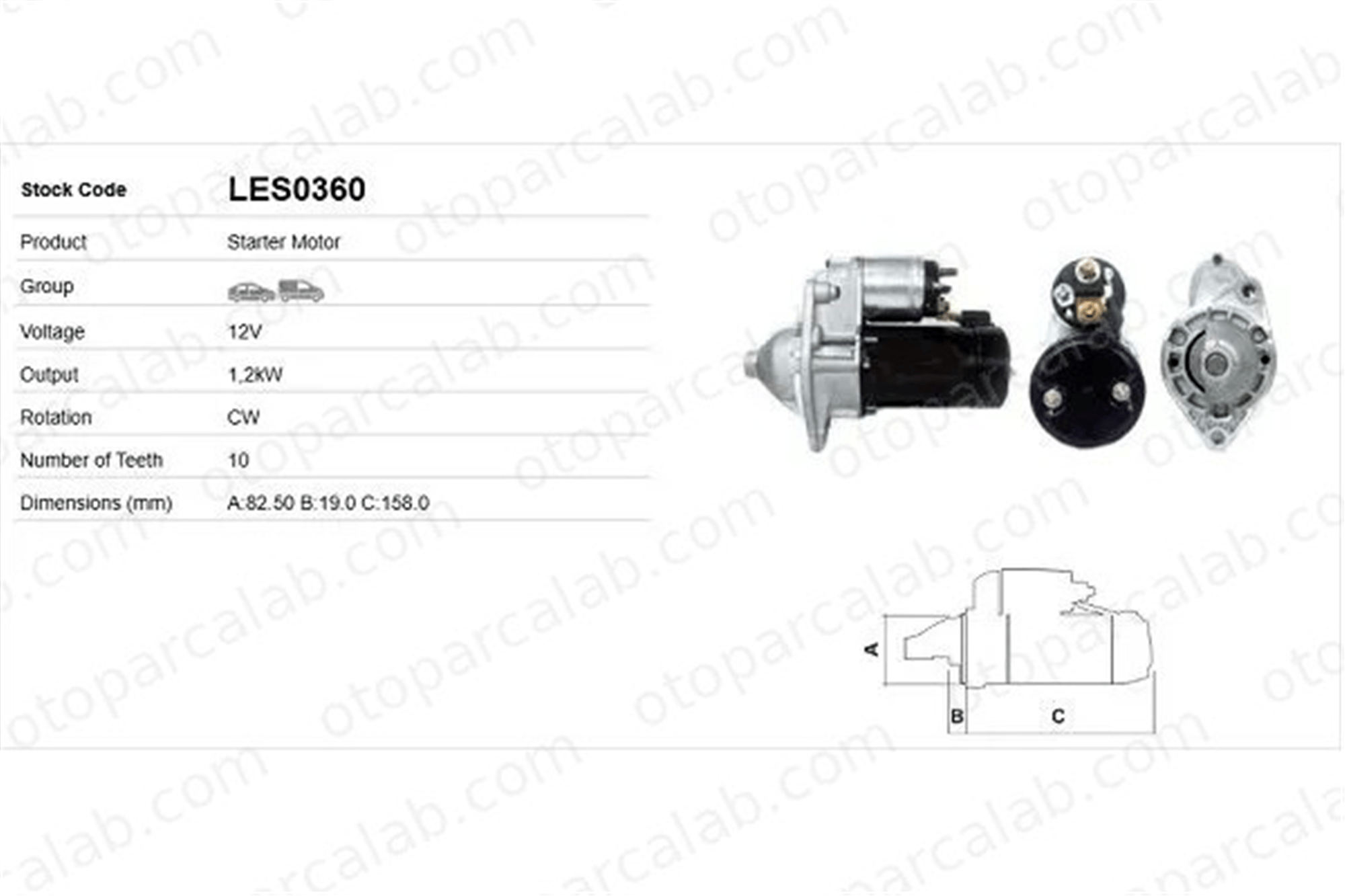 LUCAS ELEKTRIK LES0360 Marş Dinamosu OPEL ANTARA A DAEWOO NUBIRA Sedan 90518627 96430345