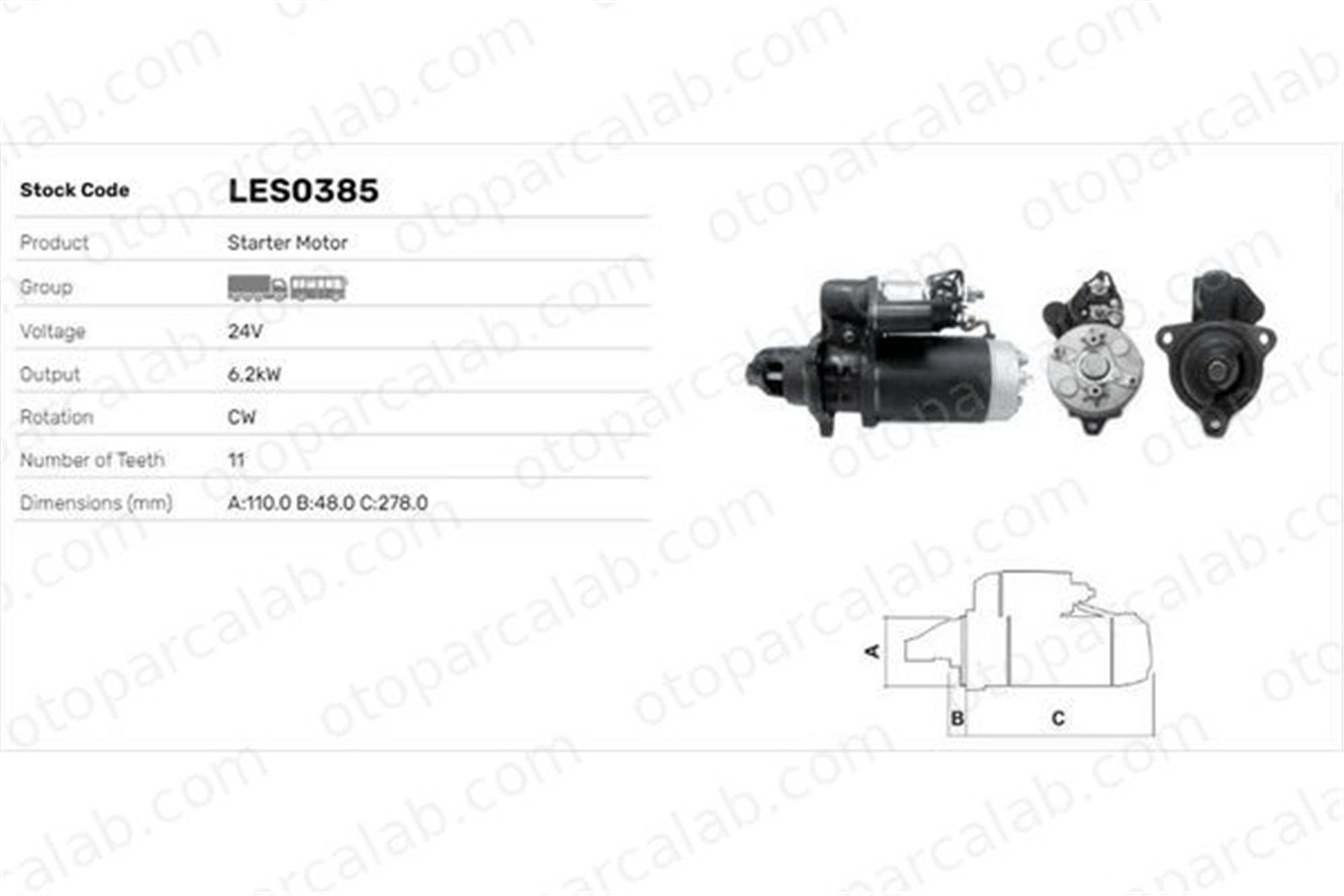 LUCAS ELEKTRIK LES0385 Marş Dinamosu MERCEDES-BENZ AROCS ACTROS MP4 / MP5 A18780 1284775