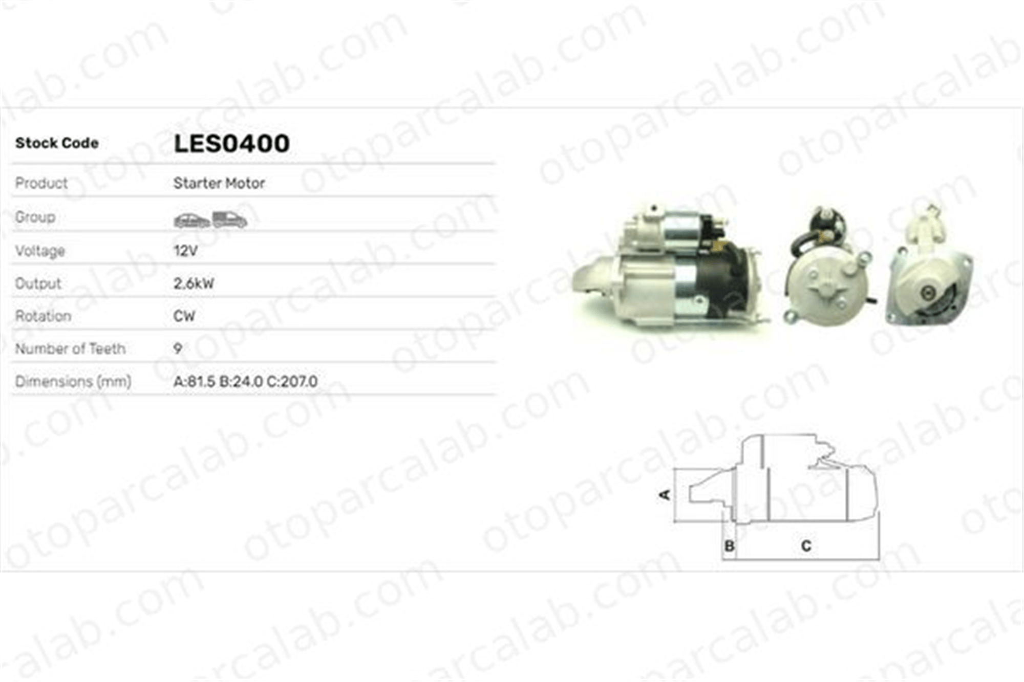 LUCAS ELEKTRIK LES0400 Marş Dinamosu FIAT DUCATO Minibüs/Otobüs DUCATO Panelvan/Van 5802Y9 580SZ1
