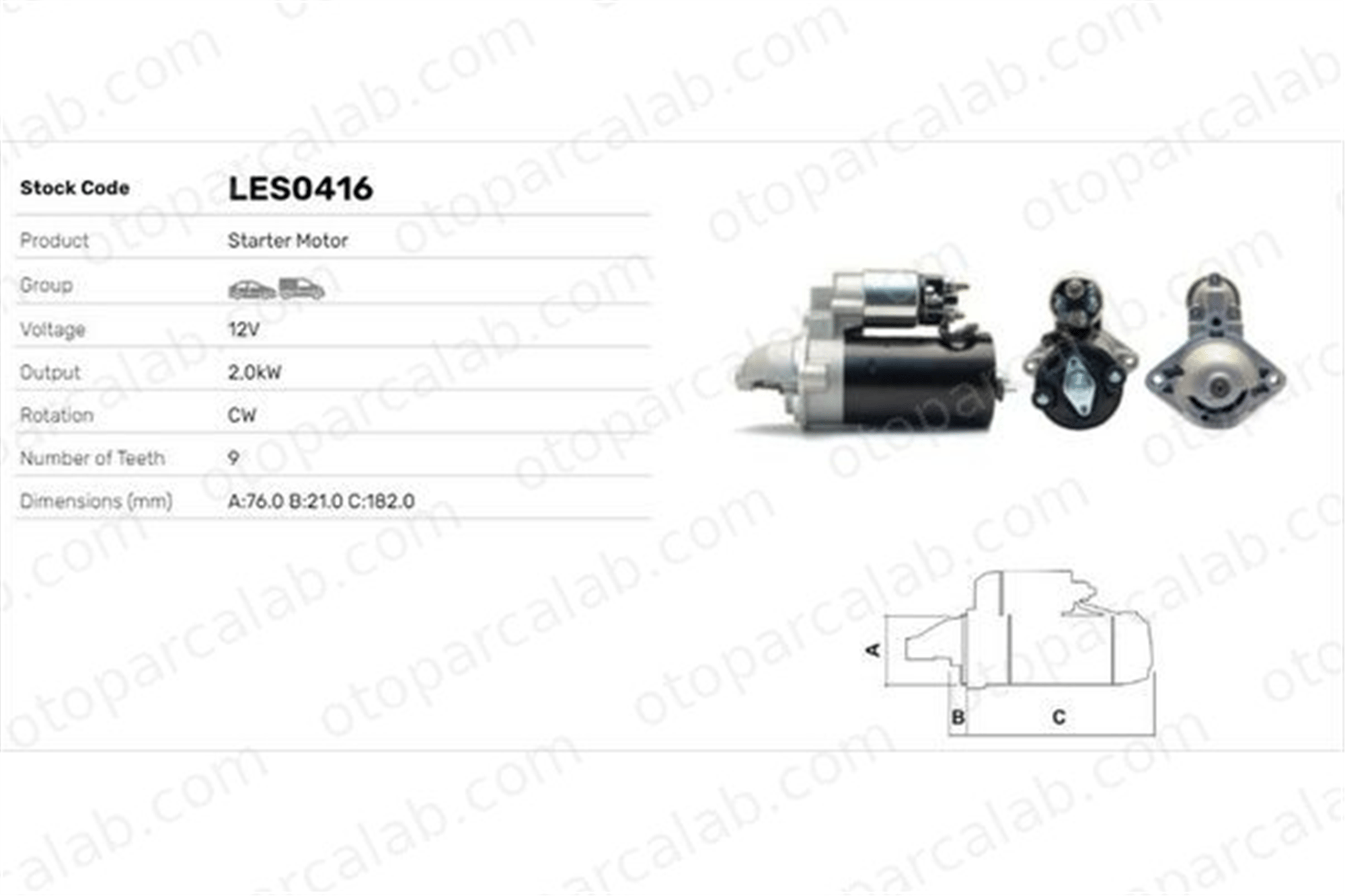 LUCAS ELEKTRIK LES0416 Marş Dinamosu BMW 5 5 Touring 12412344232 12412155827