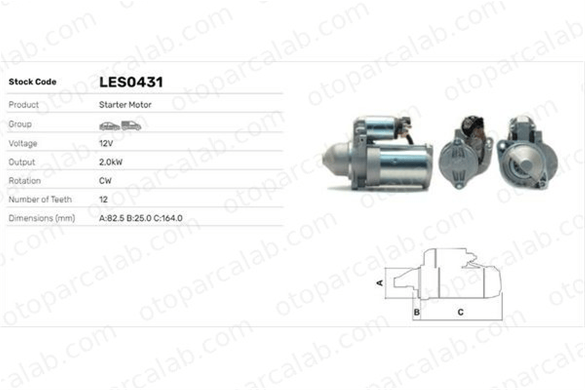LUCAS ELEKTRIK LES0431 Marş Dinamosu KIA SPORTAGE II HYUNDAI i30 3610027700