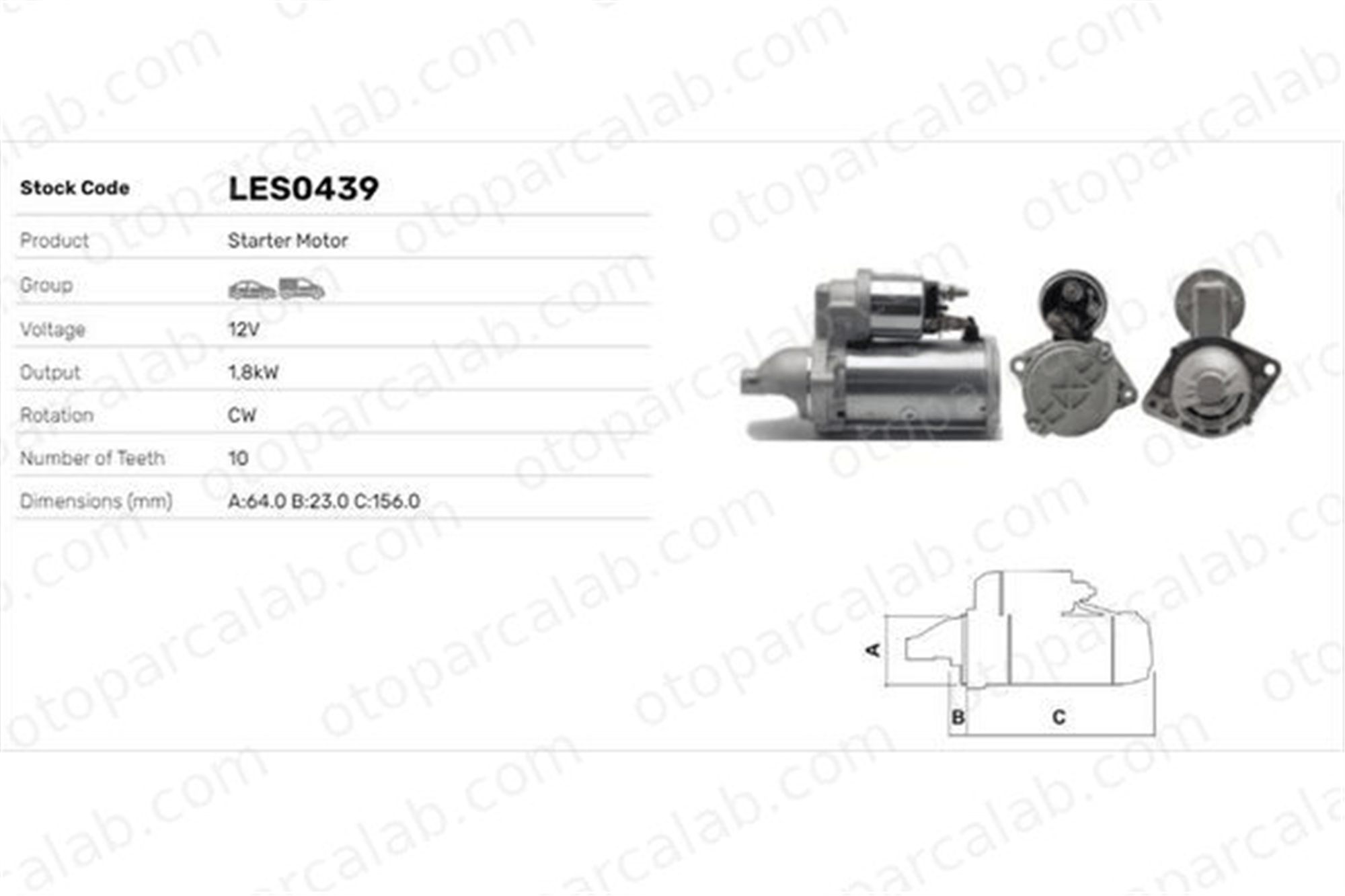 LUCAS ELEKTRIK LES0439 Marş Dinamosu OPEL CORSA D CORSA D Kasa/eğik arka 60105011 55566491