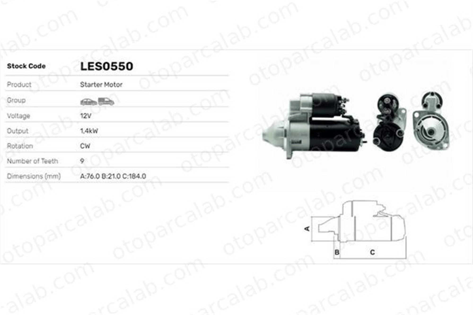 LUCAS ELEKTRIK LES0550 Marş Dinamosu BMW 3 5 12411726508 12412289185